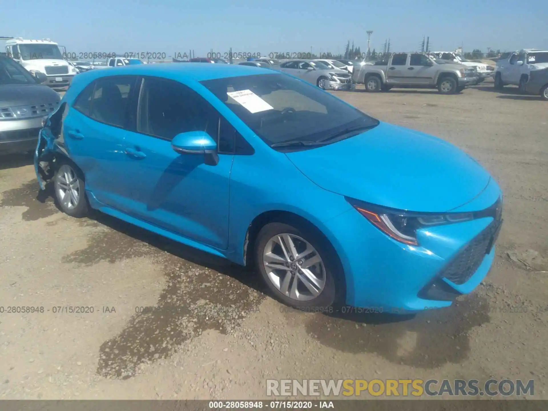 1 Photograph of a damaged car JTNK4RBE4K3001191 TOYOTA COROLLA HATCHBACK 2019