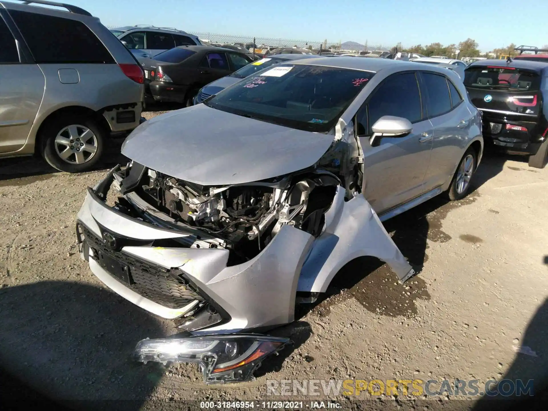 2 Photograph of a damaged car JTNK4RBE4K3007931 TOYOTA COROLLA HATCHBACK 2019