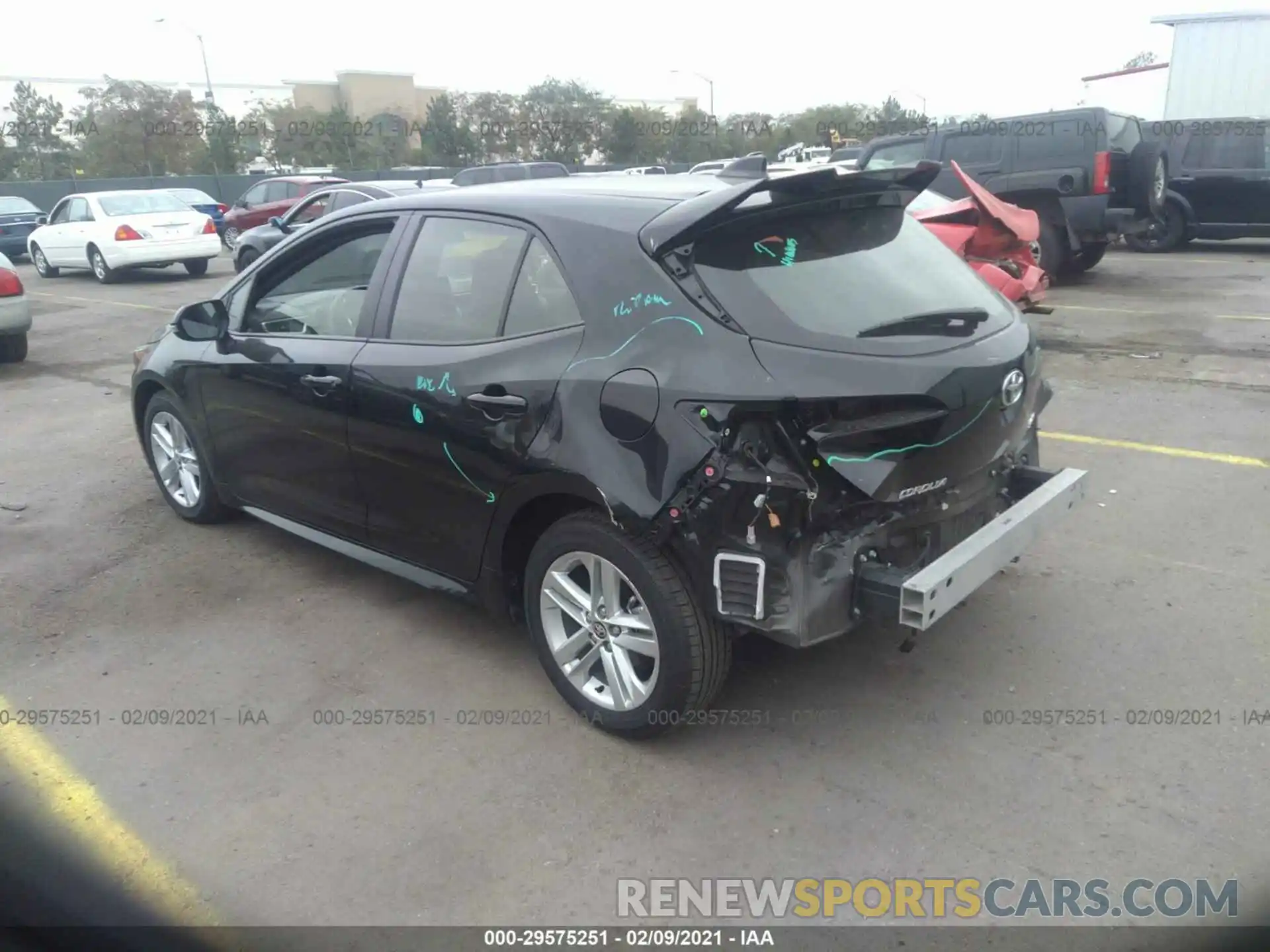 3 Photograph of a damaged car JTNK4RBE4K3047930 TOYOTA COROLLA HATCHBACK 2019