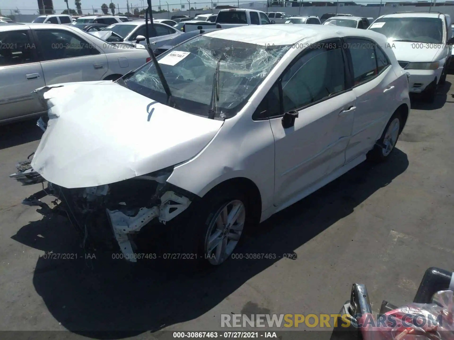 2 Photograph of a damaged car JTNK4RBE5K3010675 TOYOTA COROLLA HATCHBACK 2019