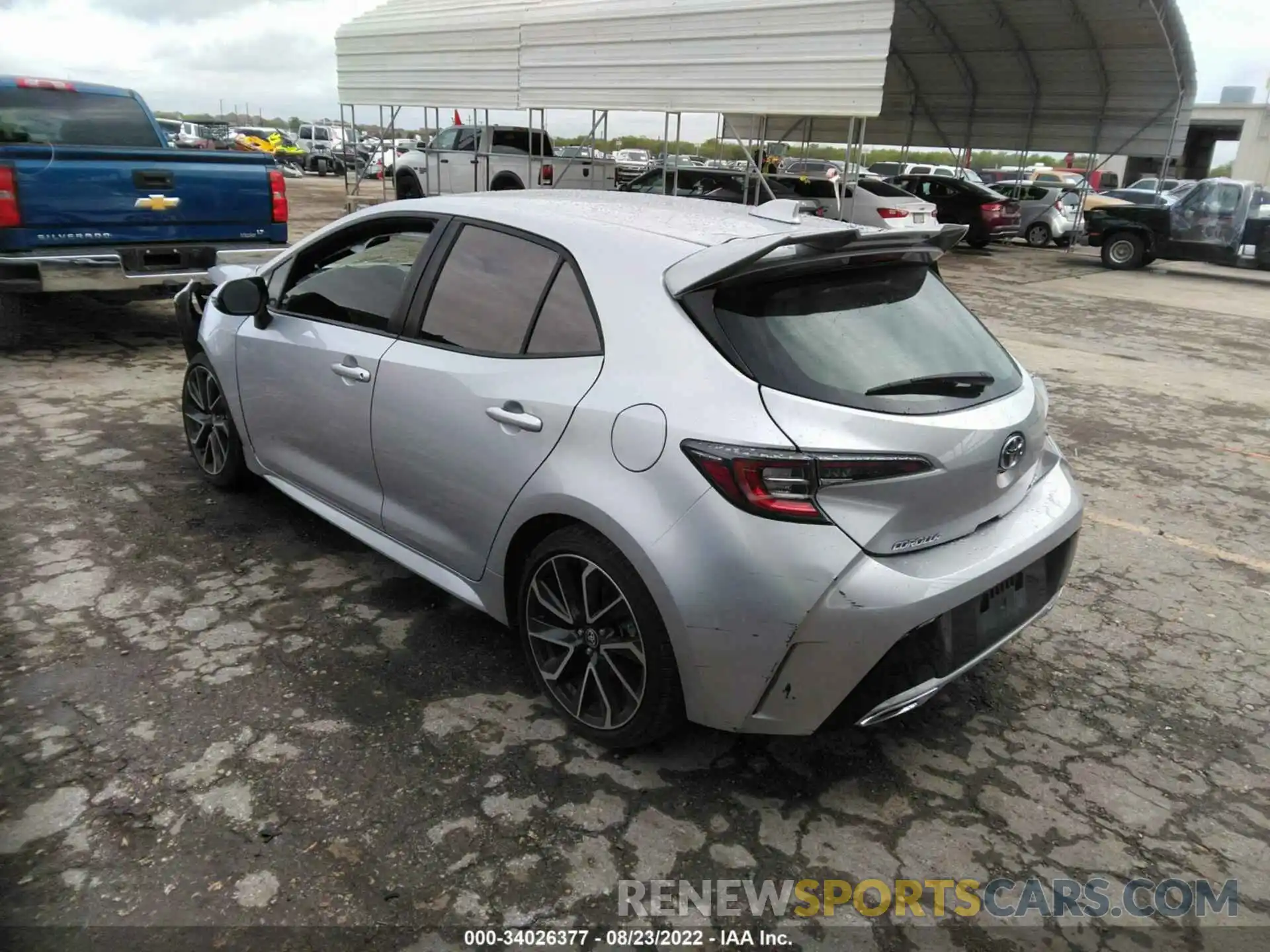 3 Фотография поврежденного автомобиля JTNK4RBE5K3016718 TOYOTA COROLLA HATCHBACK 2019