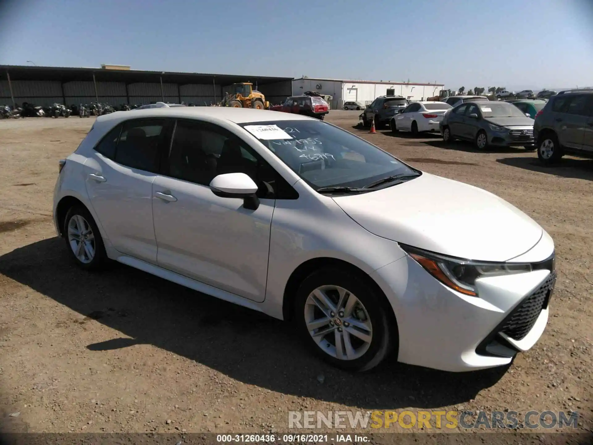 1 Photograph of a damaged car JTNK4RBE5K3061755 TOYOTA COROLLA HATCHBACK 2019