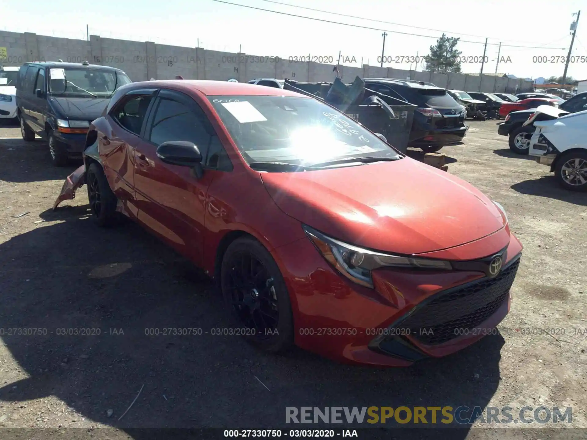 1 Photograph of a damaged car JTNK4RBE6K3007137 TOYOTA COROLLA HATCHBACK 2019