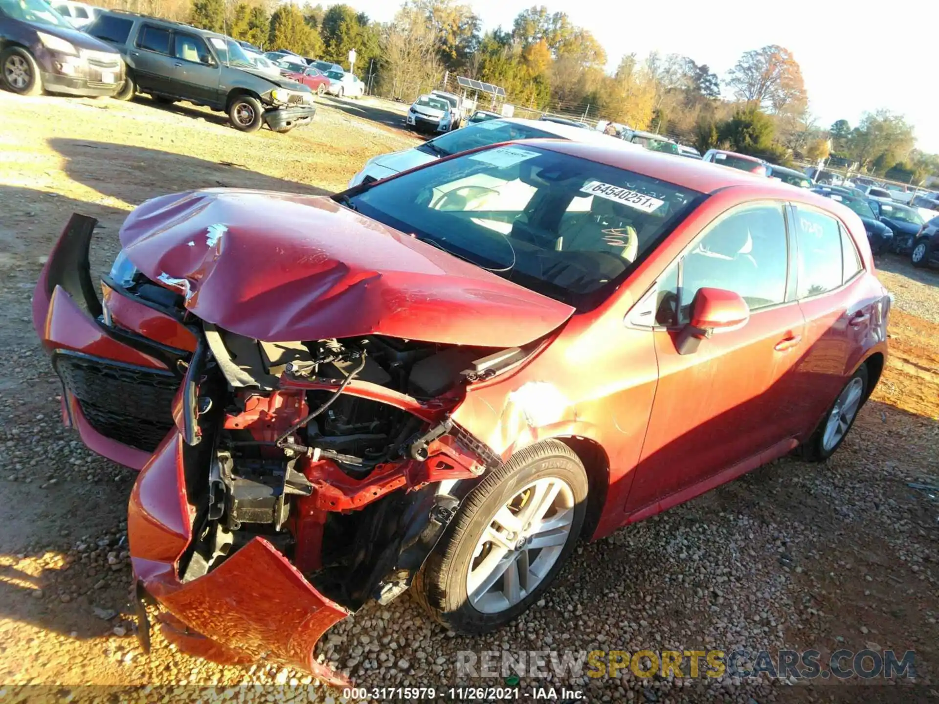 2 Photograph of a damaged car JTNK4RBE6K3043538 TOYOTA COROLLA HATCHBACK 2019