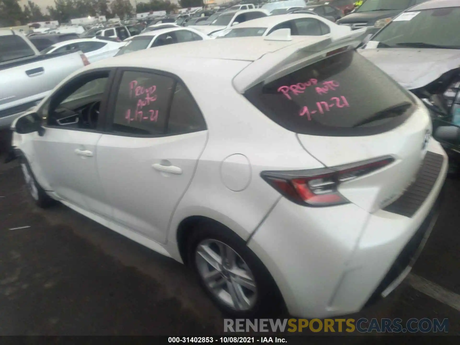 3 Photograph of a damaged car JTNK4RBE6K3061330 TOYOTA COROLLA HATCHBACK 2019