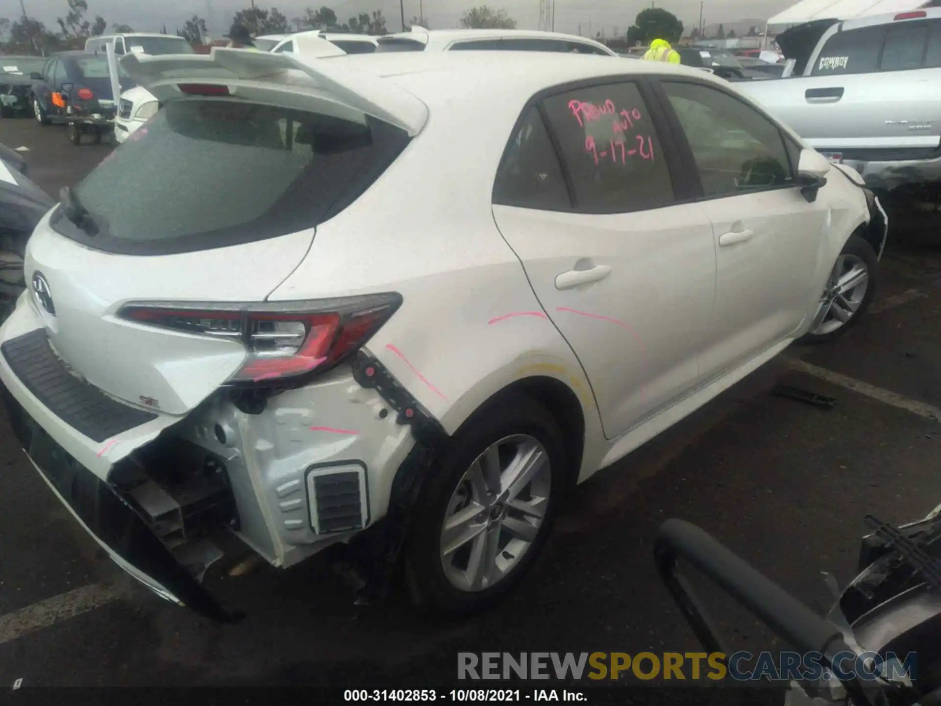 4 Photograph of a damaged car JTNK4RBE6K3061330 TOYOTA COROLLA HATCHBACK 2019