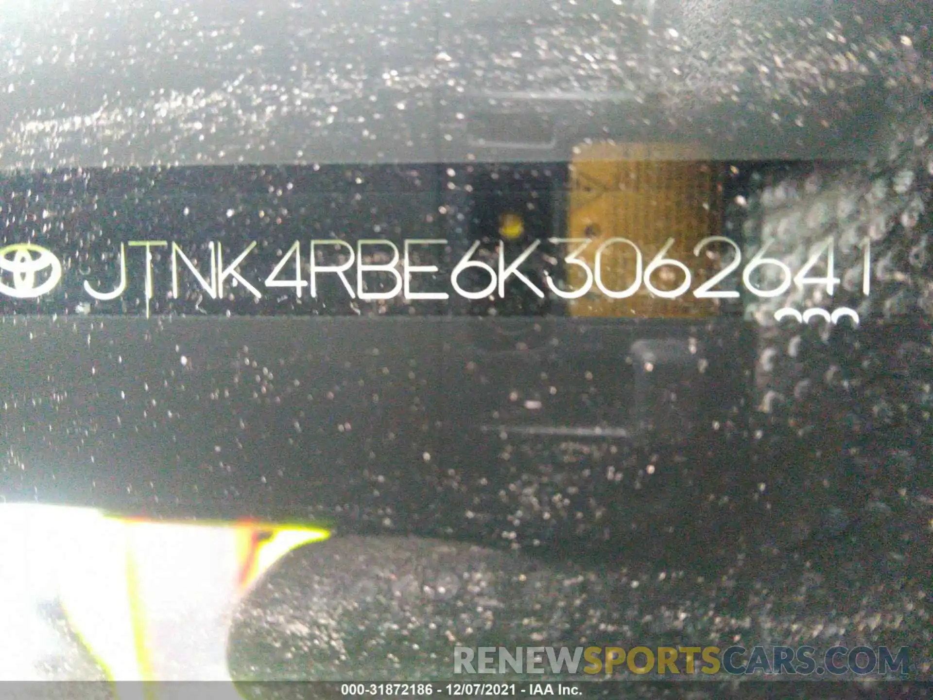 9 Photograph of a damaged car JTNK4RBE6K3062641 TOYOTA COROLLA HATCHBACK 2019