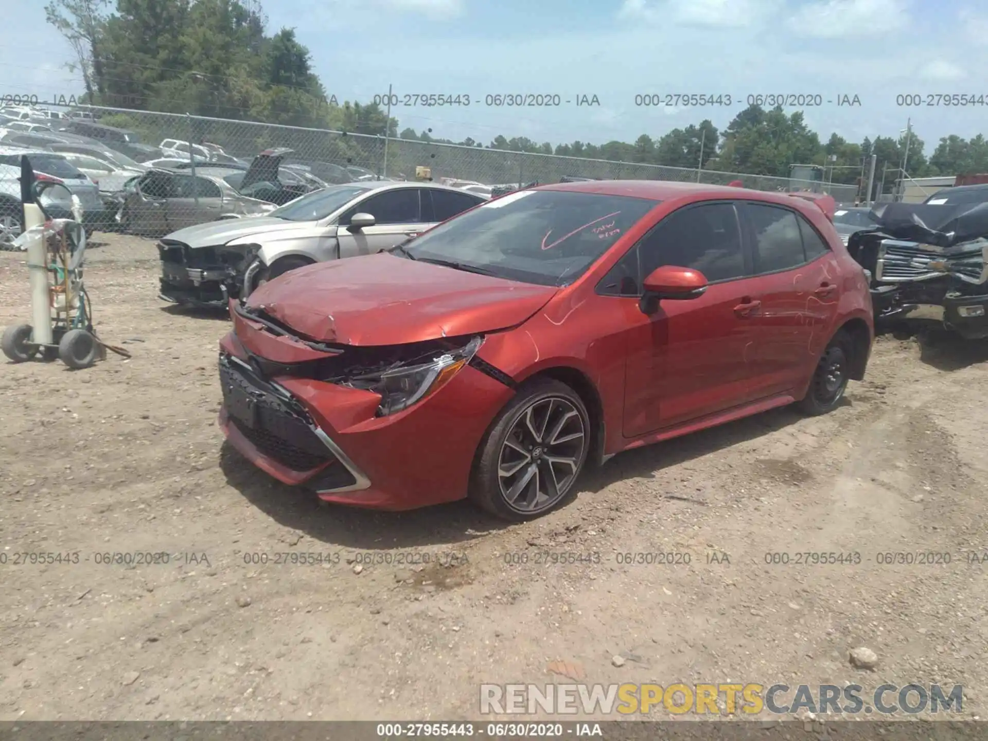 2 Photograph of a damaged car JTNK4RBE7K3015683 TOYOTA COROLLA HATCHBACK 2019