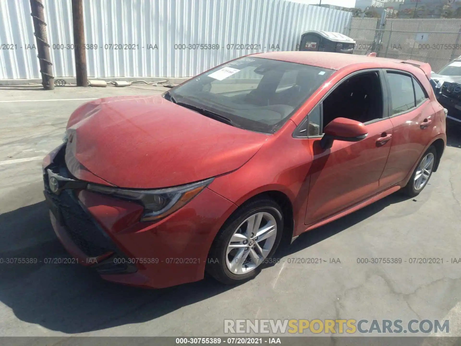 2 Photograph of a damaged car JTNK4RBE7K3038462 TOYOTA COROLLA HATCHBACK 2019