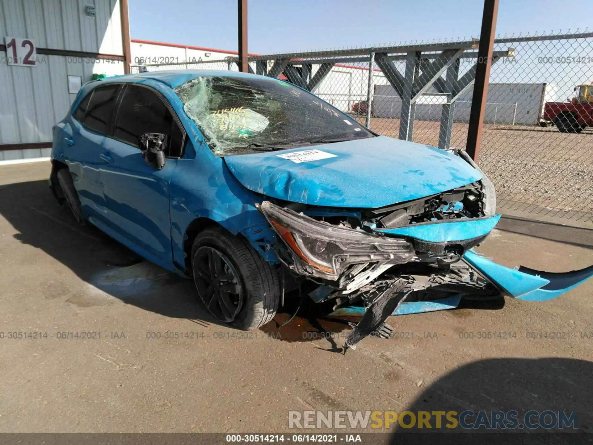 1 Photograph of a damaged car JTNK4RBE7K3052961 TOYOTA COROLLA HATCHBACK 2019