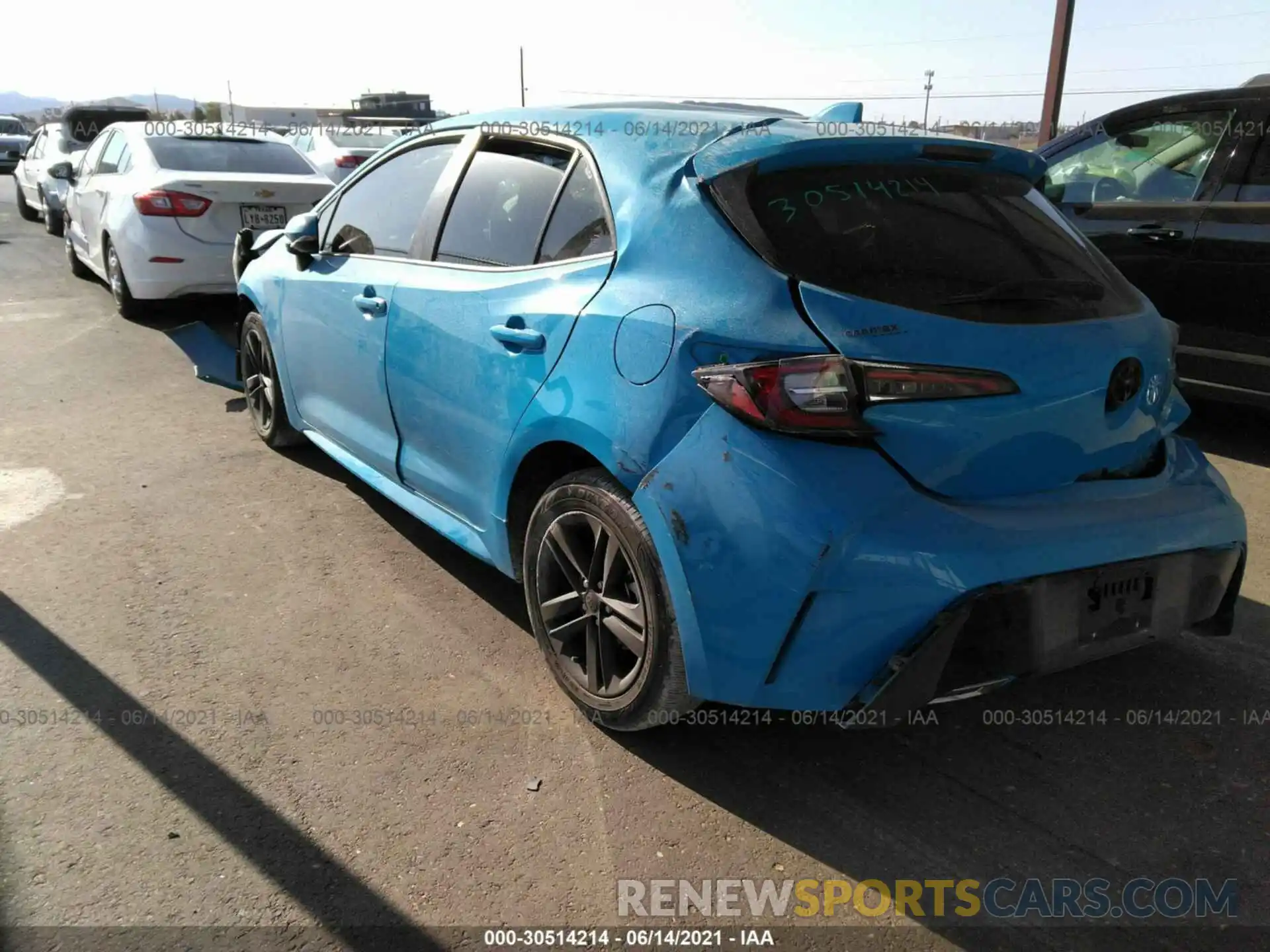 3 Photograph of a damaged car JTNK4RBE7K3052961 TOYOTA COROLLA HATCHBACK 2019