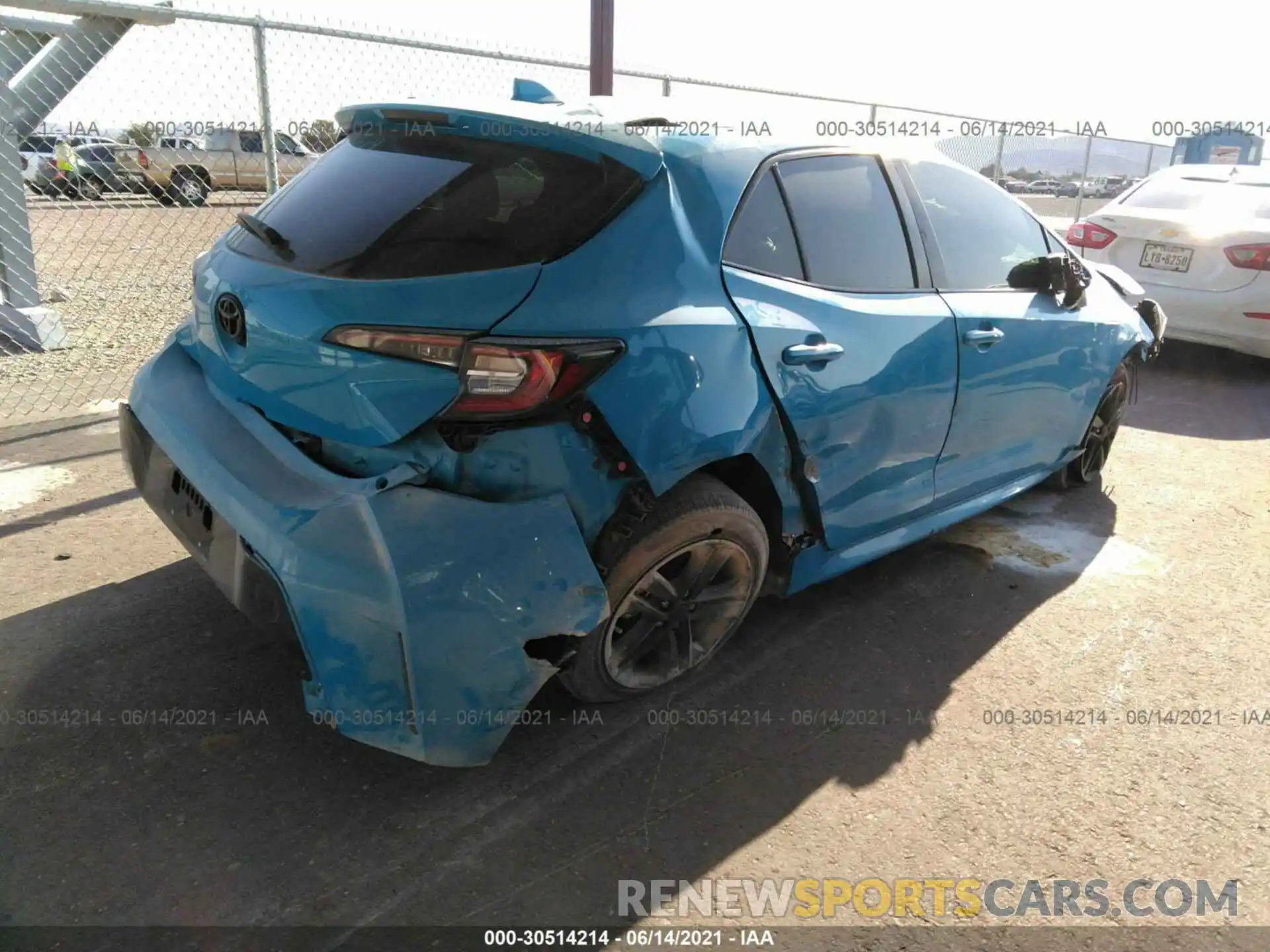 4 Фотография поврежденного автомобиля JTNK4RBE7K3052961 TOYOTA COROLLA HATCHBACK 2019