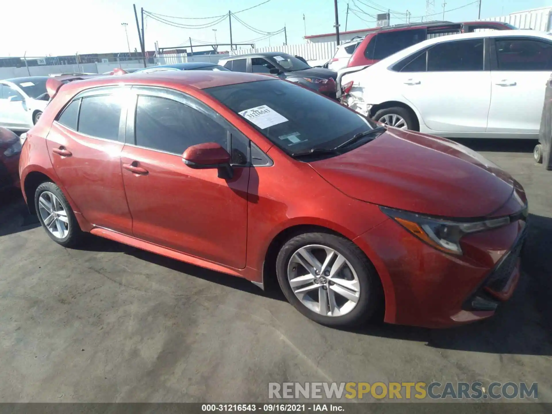 1 Photograph of a damaged car JTNK4RBE7K3072773 TOYOTA COROLLA HATCHBACK 2019