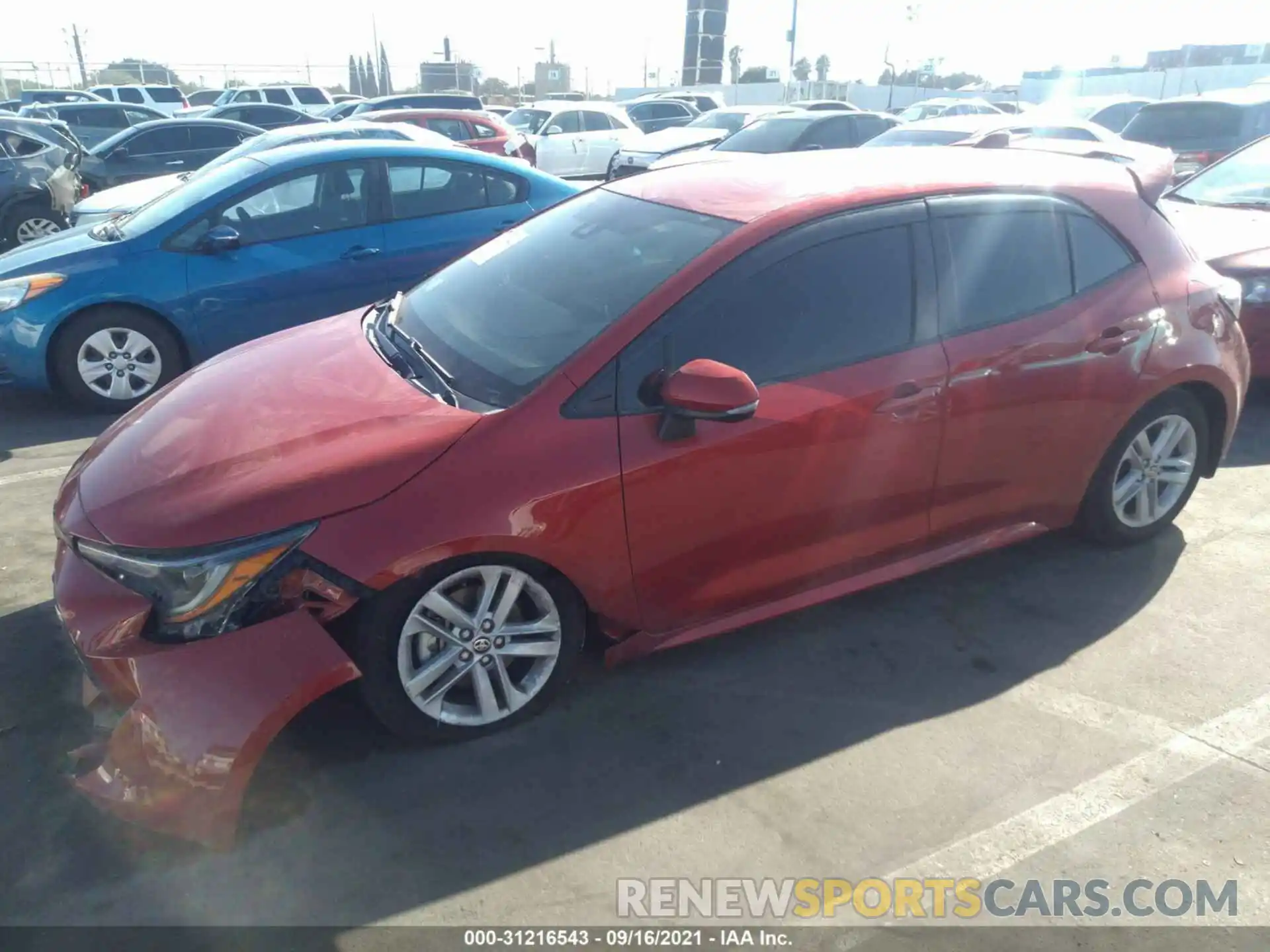 2 Photograph of a damaged car JTNK4RBE7K3072773 TOYOTA COROLLA HATCHBACK 2019