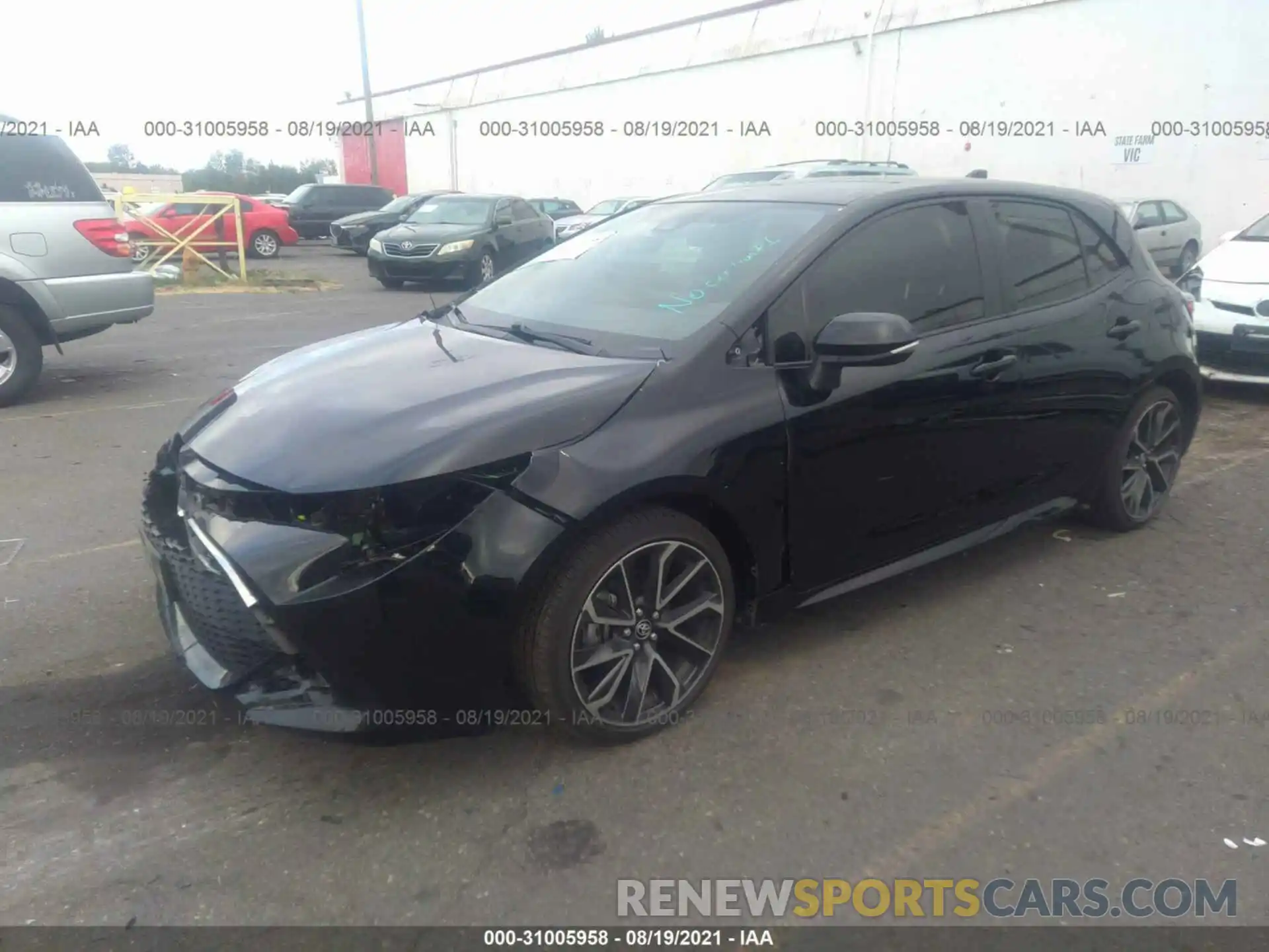 2 Photograph of a damaged car JTNK4RBE8K3028961 TOYOTA COROLLA HATCHBACK 2019