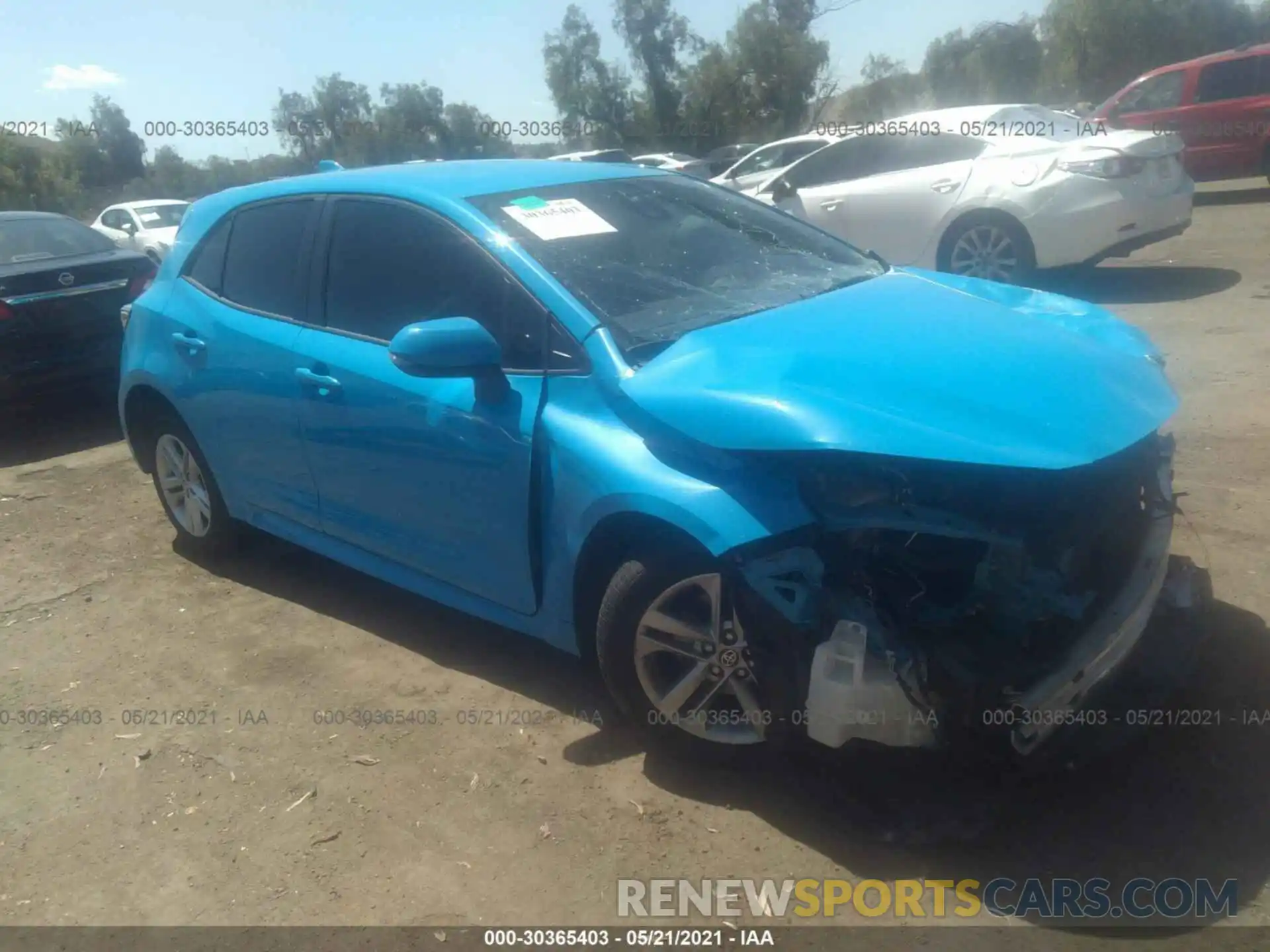 1 Photograph of a damaged car JTNK4RBE8K3031679 TOYOTA COROLLA HATCHBACK 2019