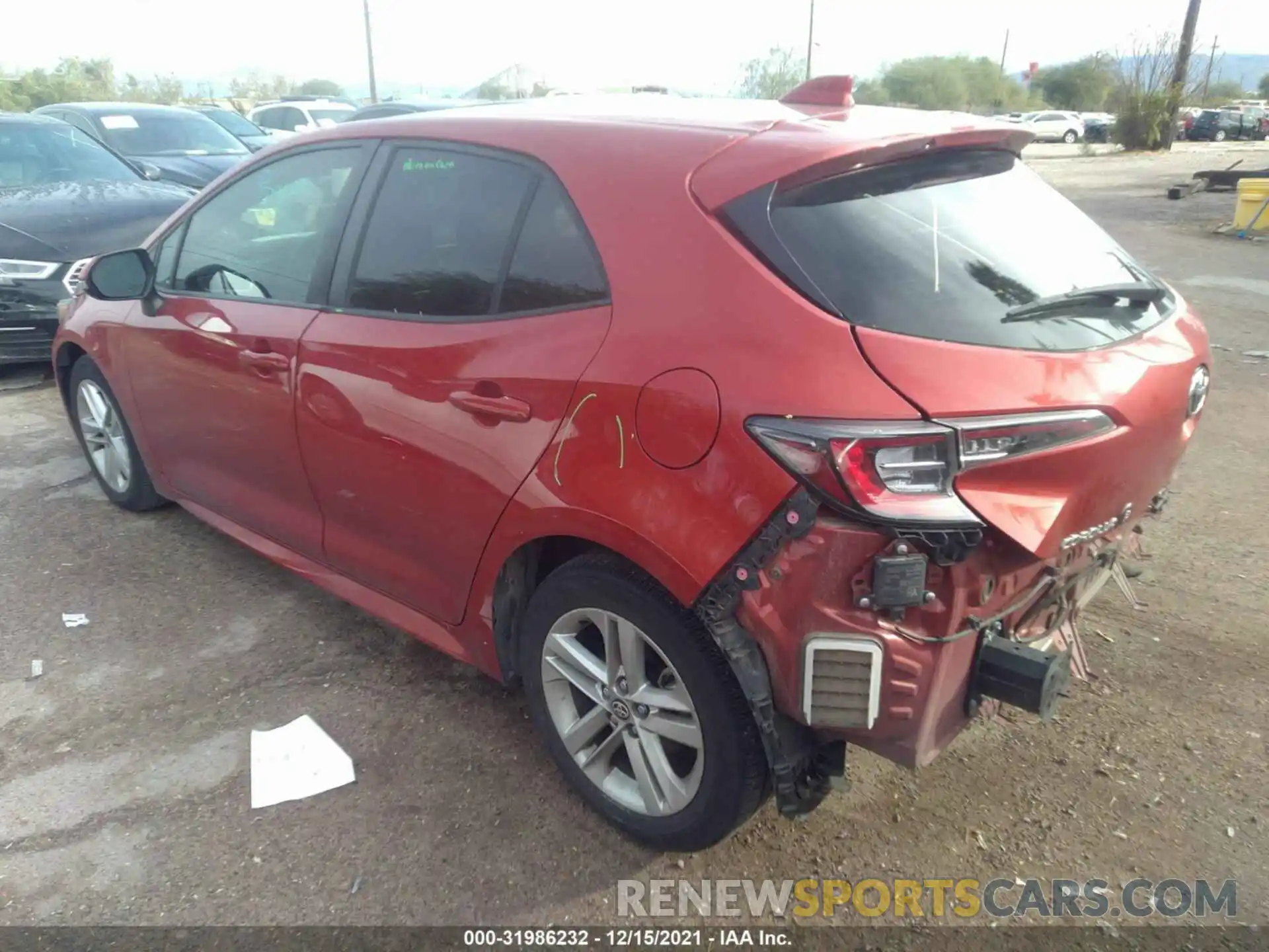 3 Photograph of a damaged car JTNK4RBE8K3043055 TOYOTA COROLLA HATCHBACK 2019