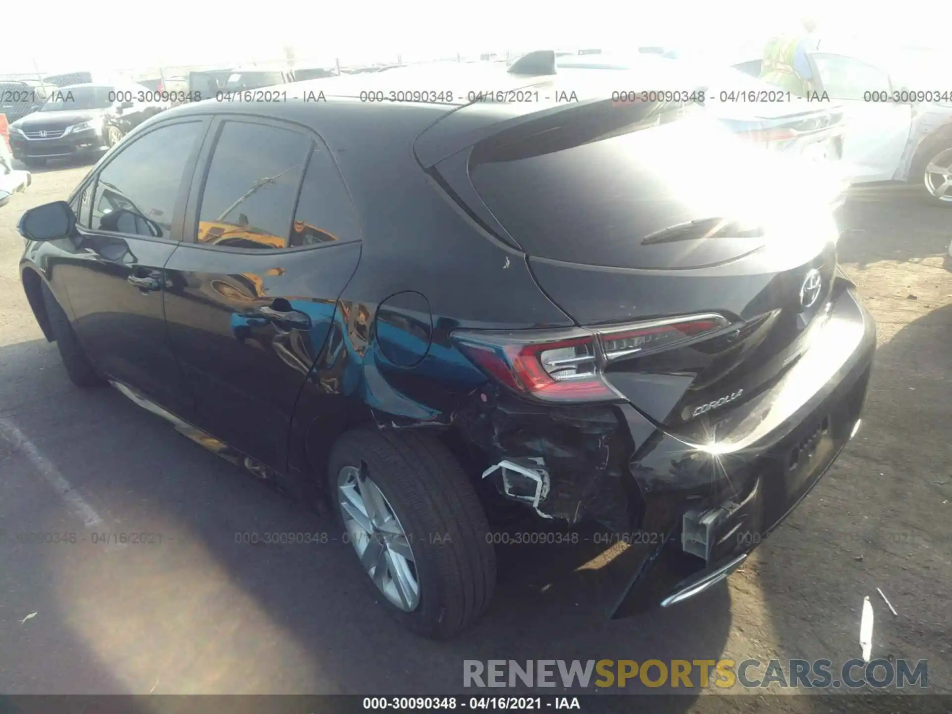 3 Photograph of a damaged car JTNK4RBE8K3066674 TOYOTA COROLLA HATCHBACK 2019