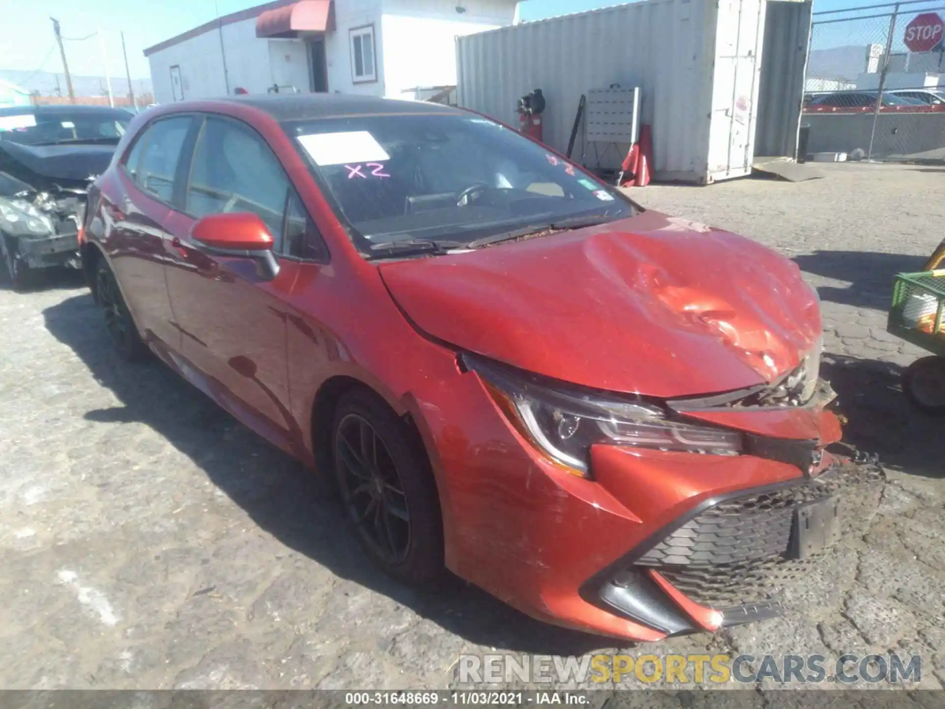 1 Photograph of a damaged car JTNK4RBE9K3009724 TOYOTA COROLLA HATCHBACK 2019