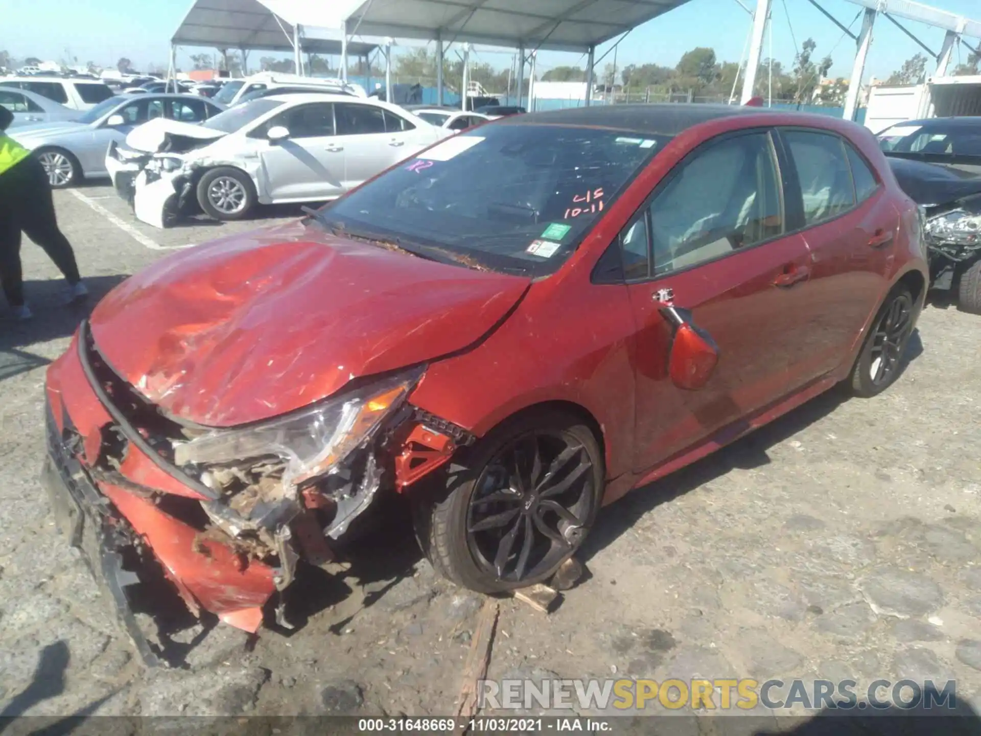 2 Photograph of a damaged car JTNK4RBE9K3009724 TOYOTA COROLLA HATCHBACK 2019