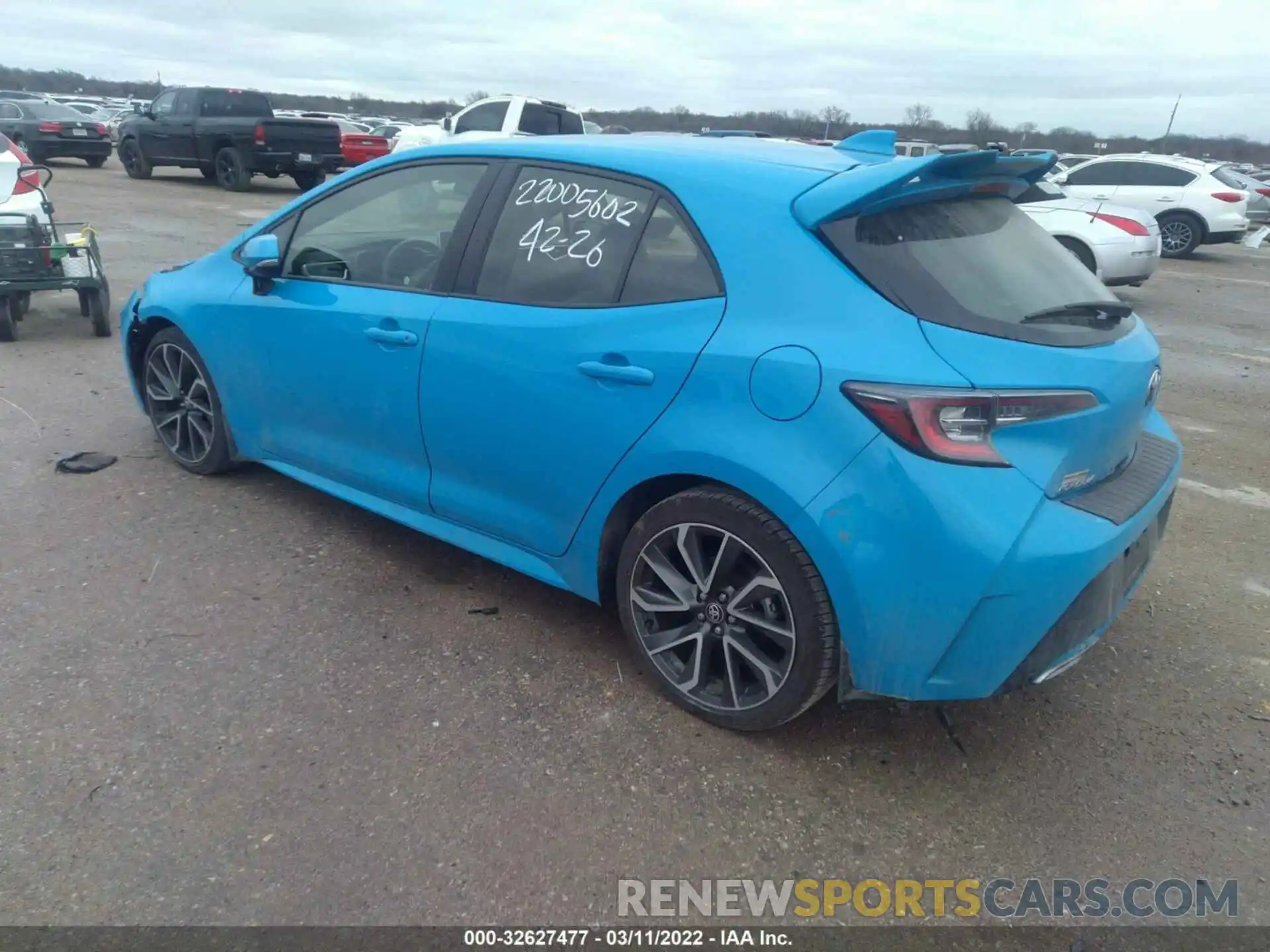 3 Photograph of a damaged car JTNK4RBE9K3012784 TOYOTA COROLLA HATCHBACK 2019