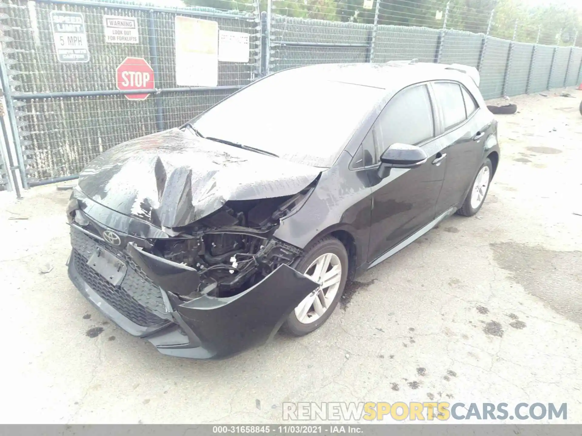 2 Photograph of a damaged car JTNK4RBE9K3025163 TOYOTA COROLLA HATCHBACK 2019