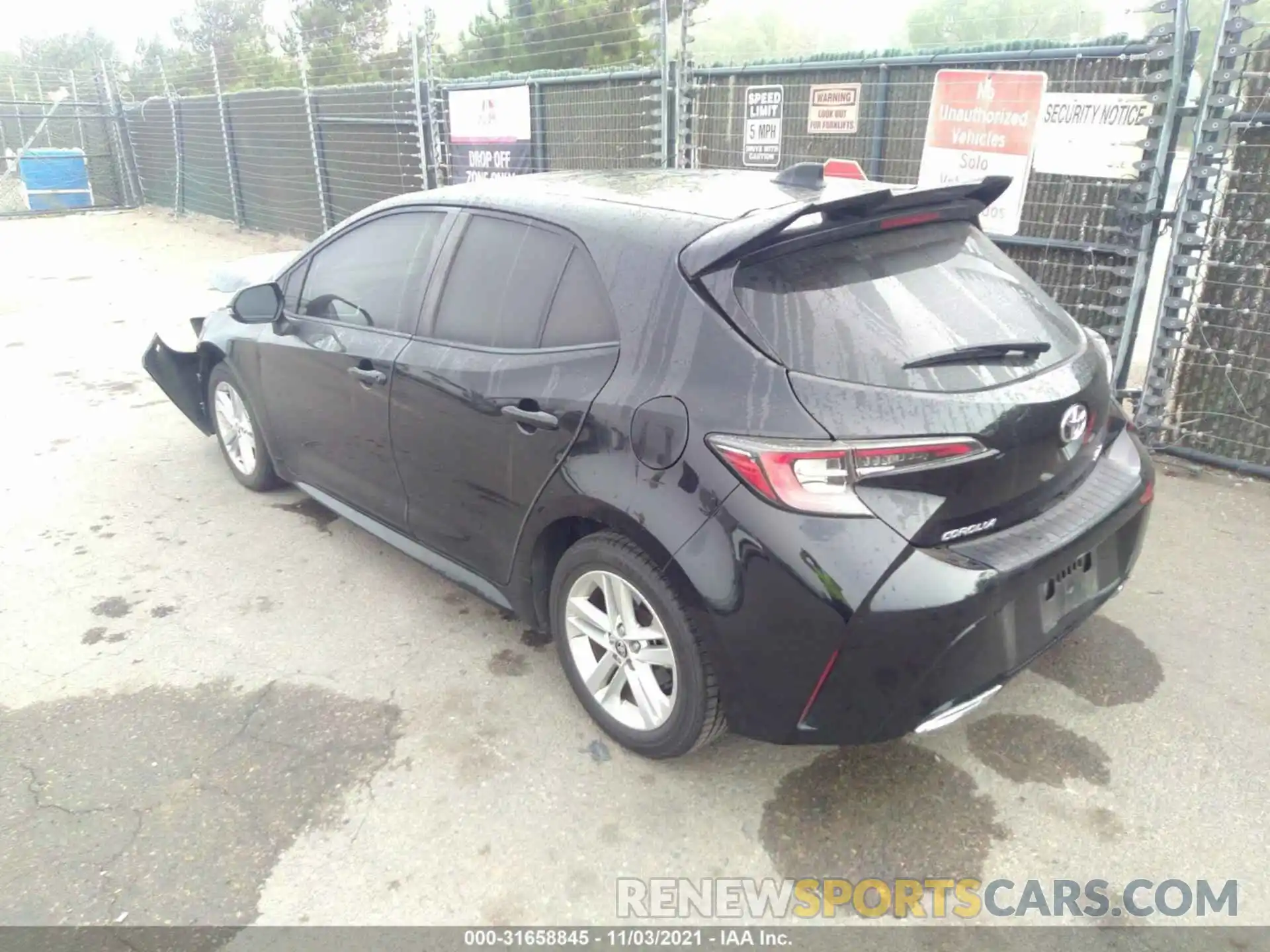 3 Photograph of a damaged car JTNK4RBE9K3025163 TOYOTA COROLLA HATCHBACK 2019