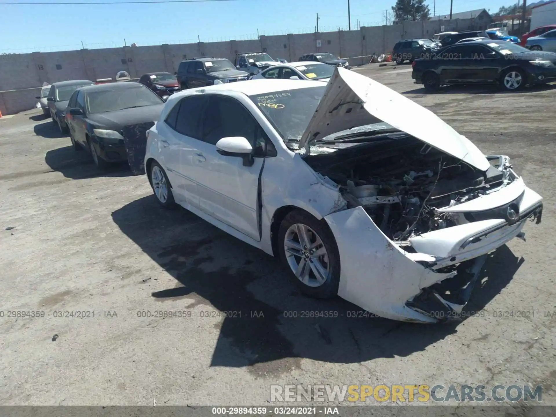 1 Photograph of a damaged car JTNK4RBE9K3061385 TOYOTA COROLLA HATCHBACK 2019