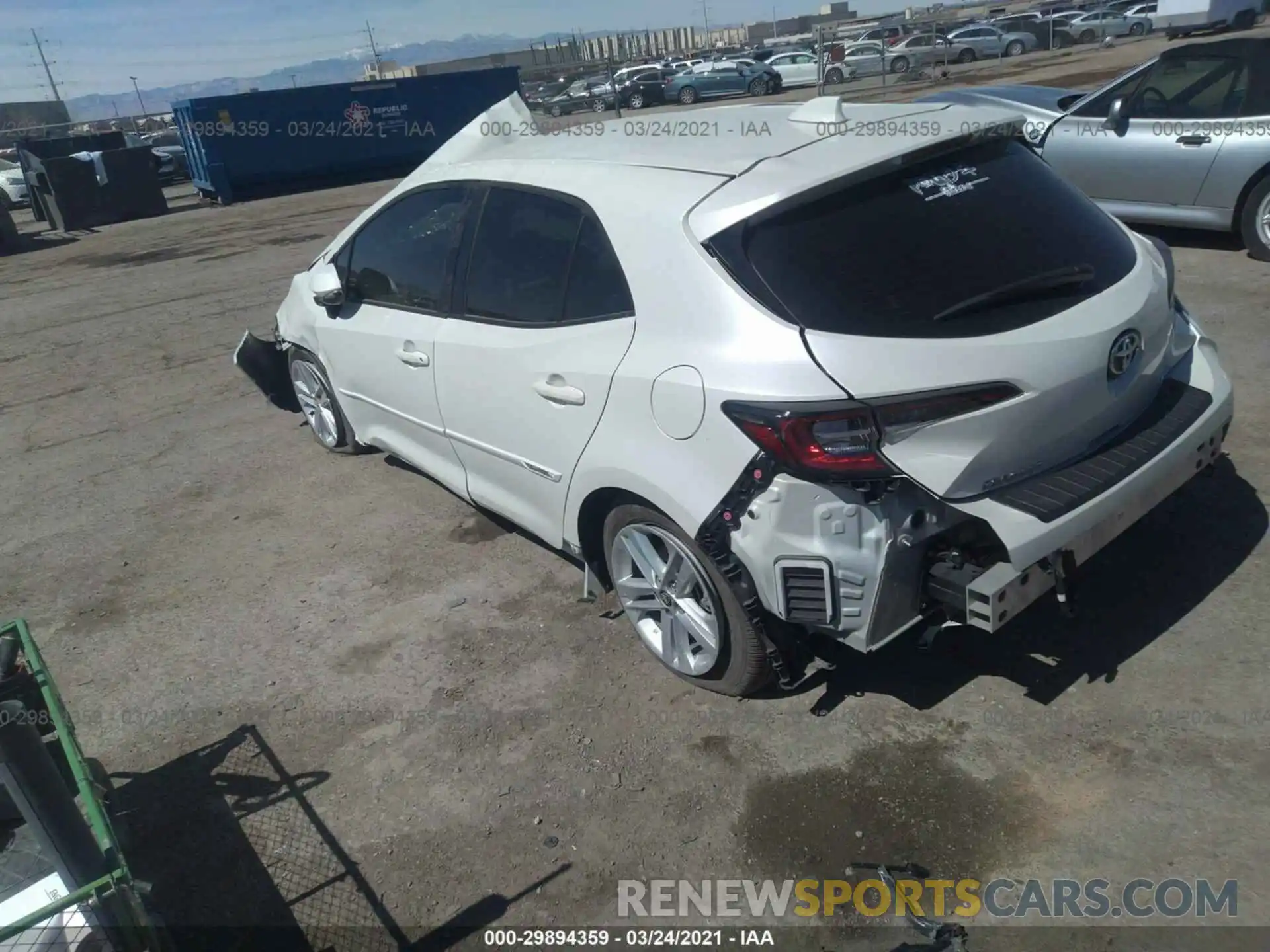 3 Photograph of a damaged car JTNK4RBE9K3061385 TOYOTA COROLLA HATCHBACK 2019