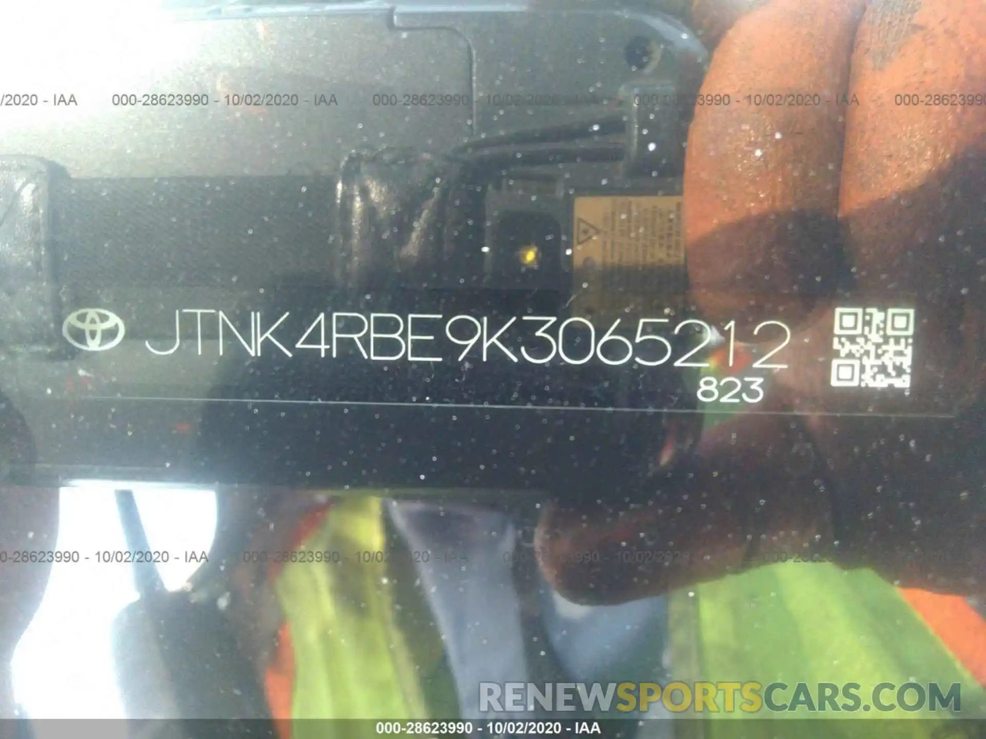 9 Фотография поврежденного автомобиля JTNK4RBE9K3065212 TOYOTA COROLLA HATCHBACK 2019