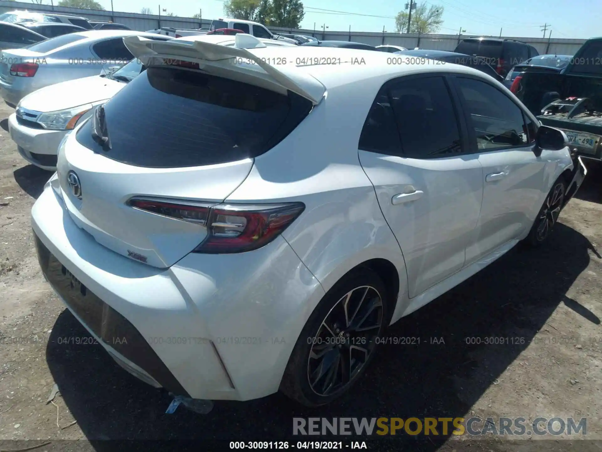 4 Photograph of a damaged car JTNK4RBEXK3002085 TOYOTA COROLLA HATCHBACK 2019