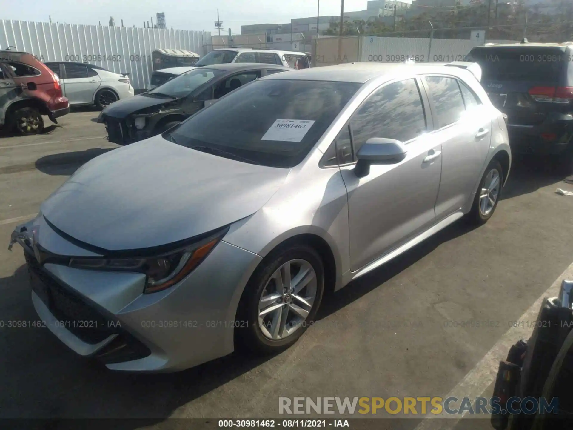 2 Photograph of a damaged car JTNK4RBEXK3020697 TOYOTA COROLLA HATCHBACK 2019