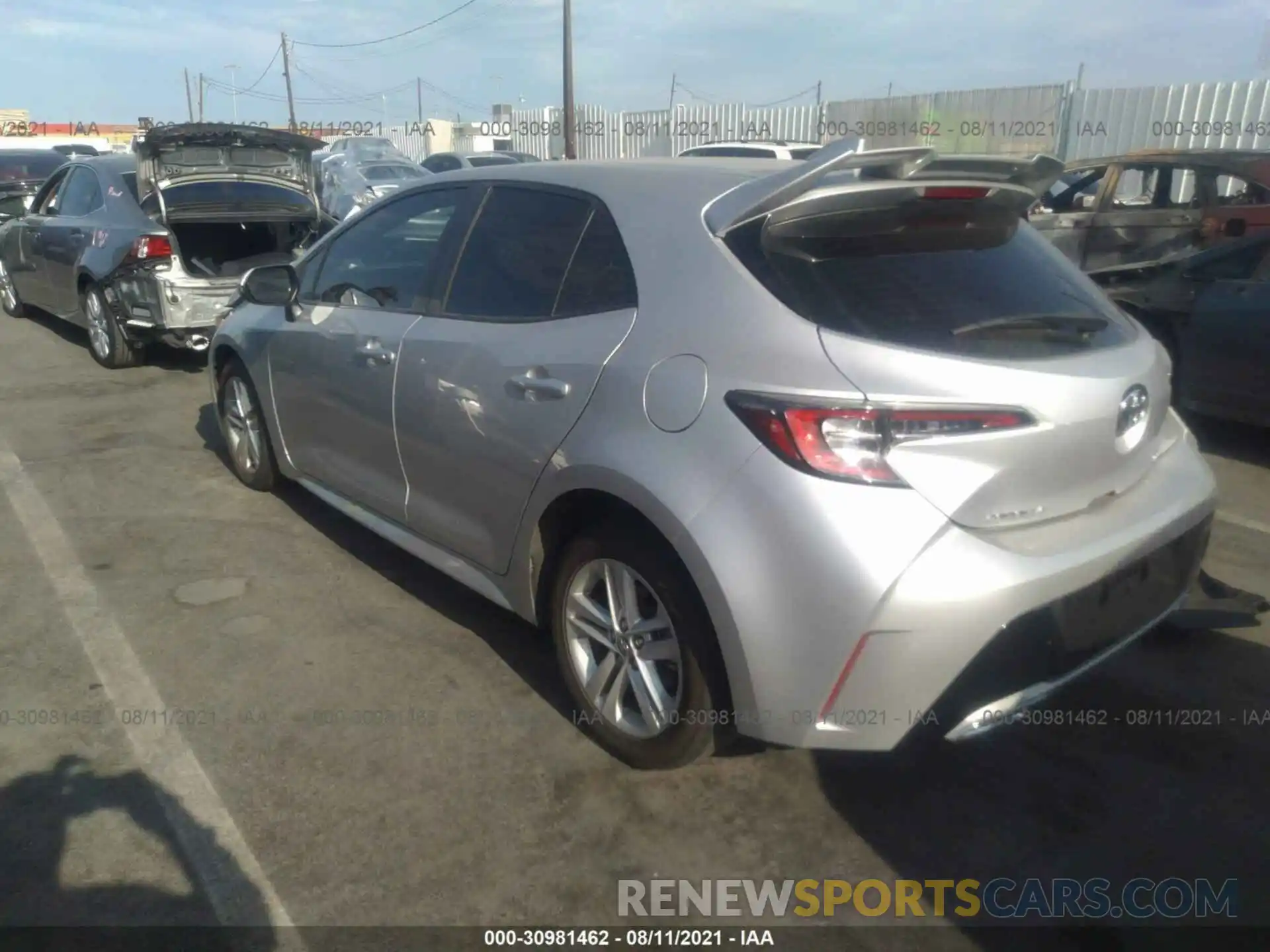 3 Photograph of a damaged car JTNK4RBEXK3020697 TOYOTA COROLLA HATCHBACK 2019