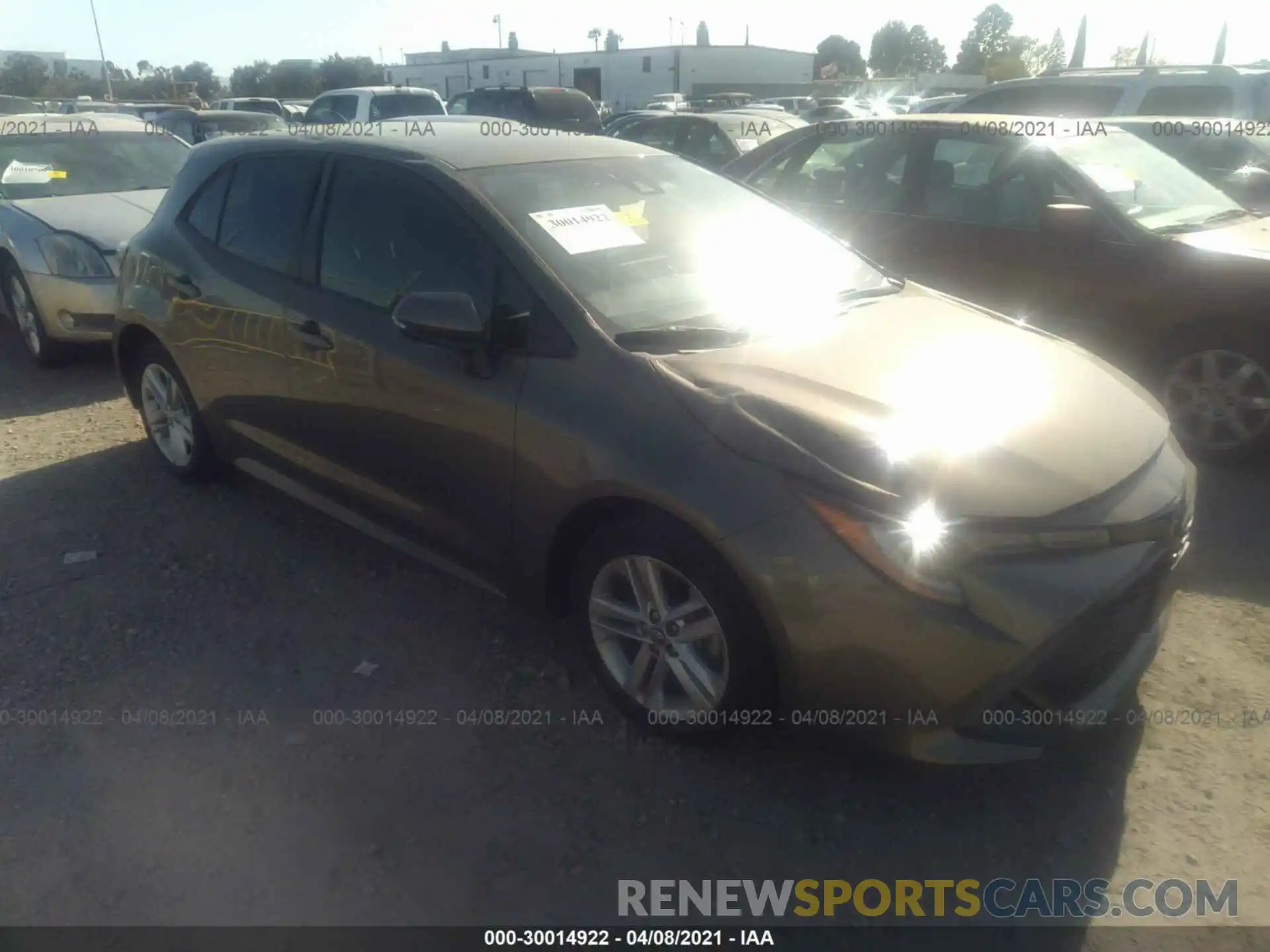 1 Photograph of a damaged car JTNK4RBEXK3022255 TOYOTA COROLLA HATCHBACK 2019