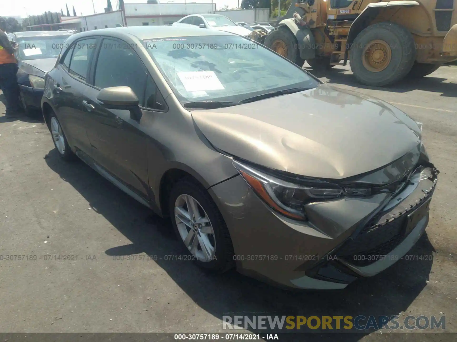 1 Photograph of a damaged car JTNK4RBEXK3072296 TOYOTA COROLLA HATCHBACK 2019