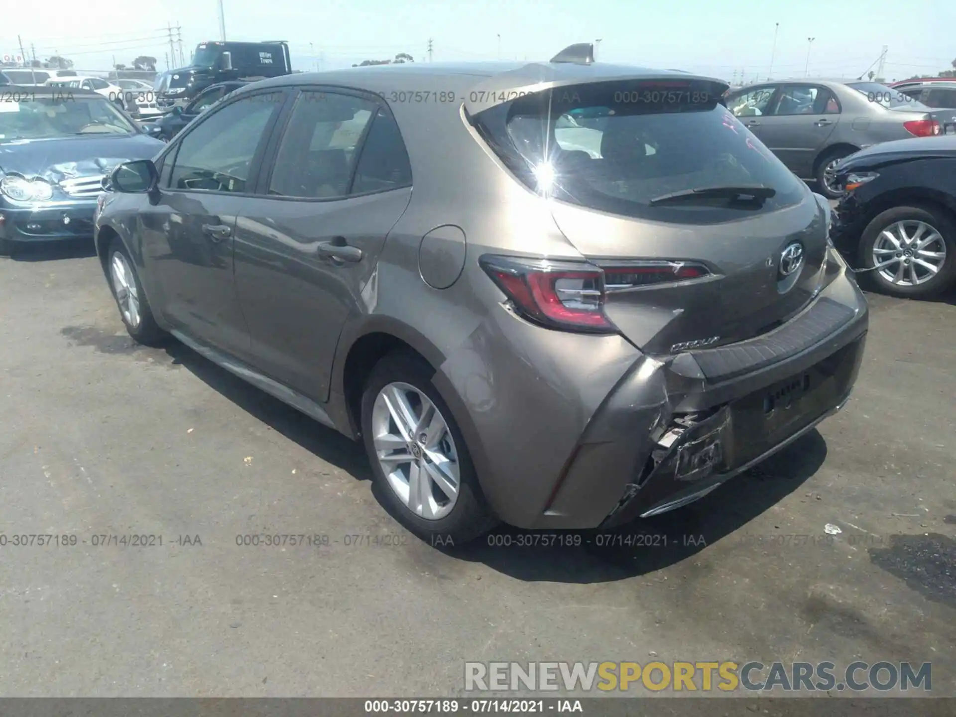 3 Photograph of a damaged car JTNK4RBEXK3072296 TOYOTA COROLLA HATCHBACK 2019