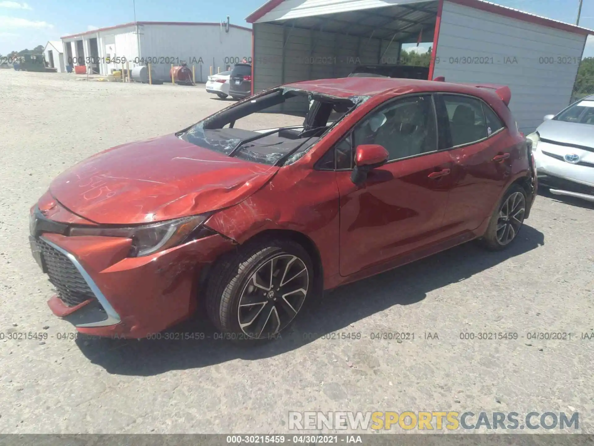 2 Photograph of a damaged car JTNA4RBE8L3084850 TOYOTA COROLLA HATCHBACK 2020