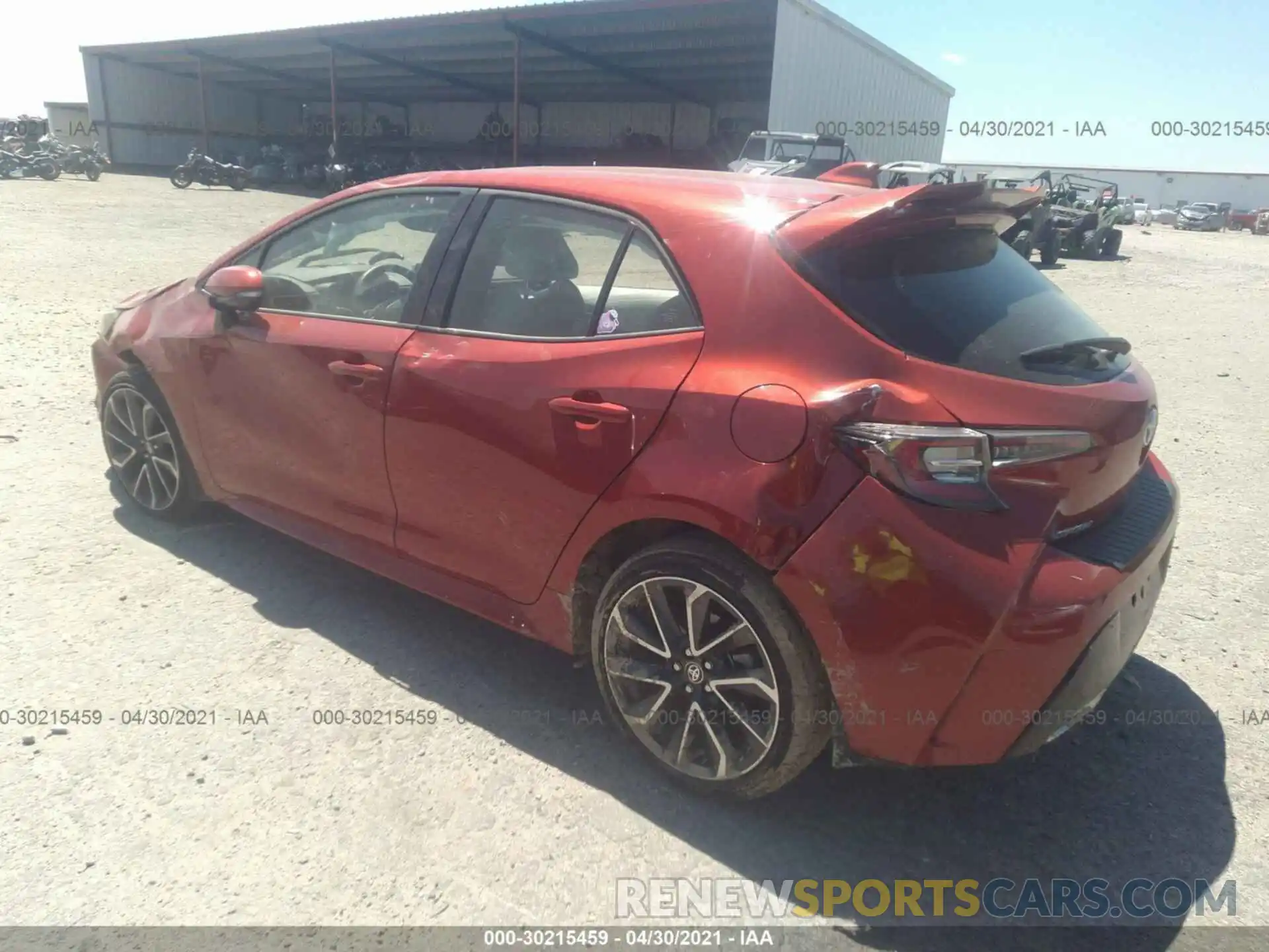 3 Photograph of a damaged car JTNA4RBE8L3084850 TOYOTA COROLLA HATCHBACK 2020