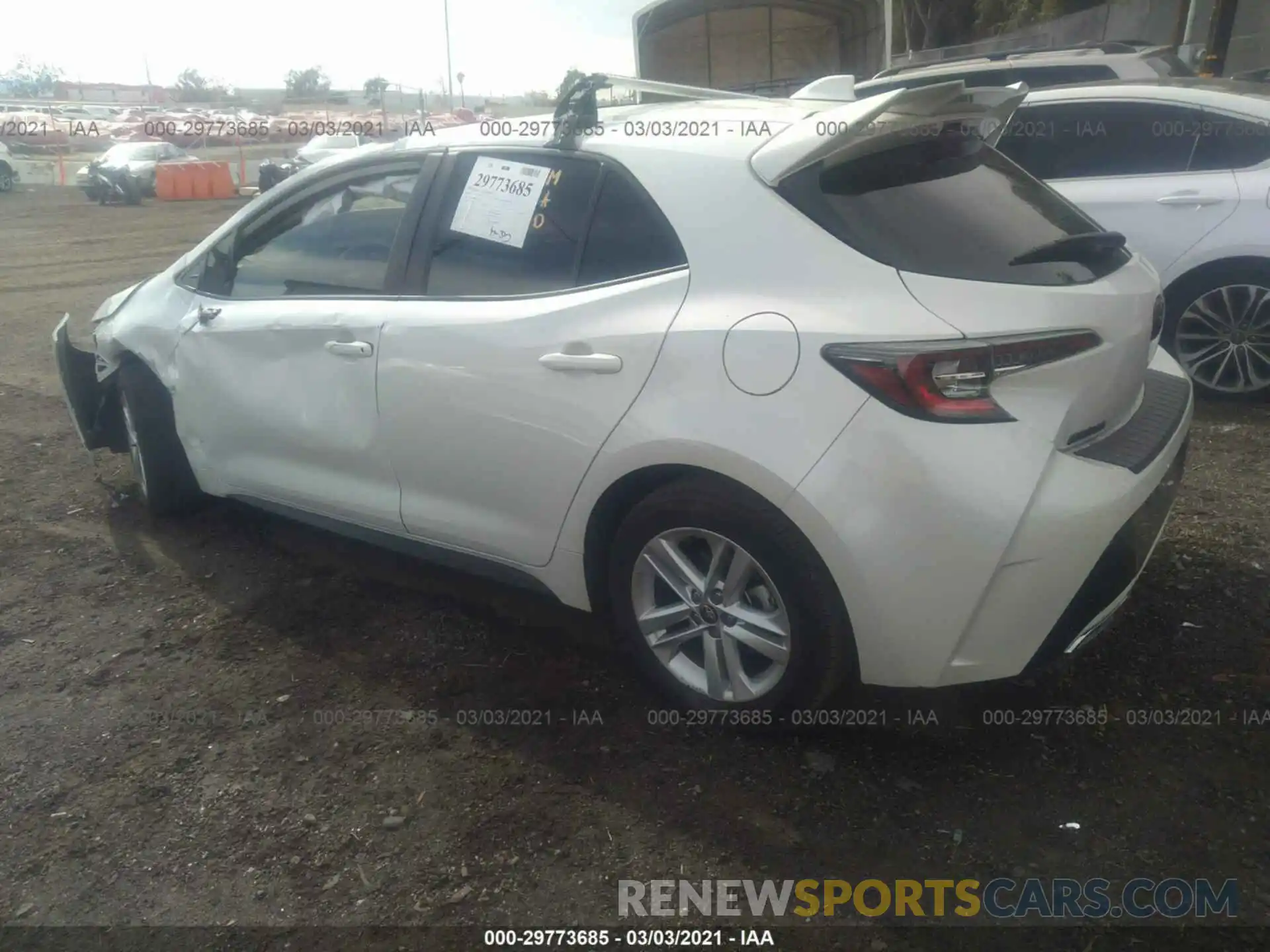 3 Photograph of a damaged car JTNB4RBE0L3085656 TOYOTA COROLLA HATCHBACK 2020