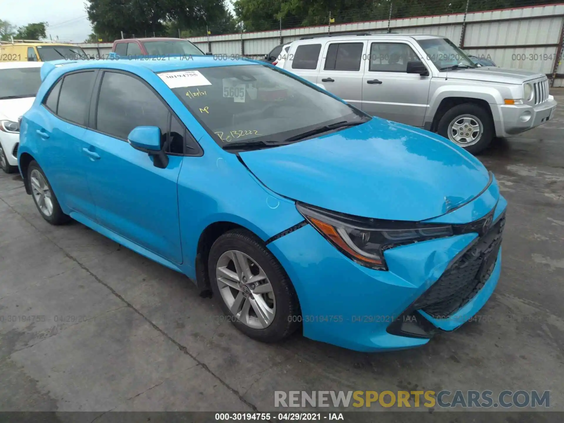 1 Photograph of a damaged car JTNB4RBE0L3097872 TOYOTA COROLLA HATCHBACK 2020