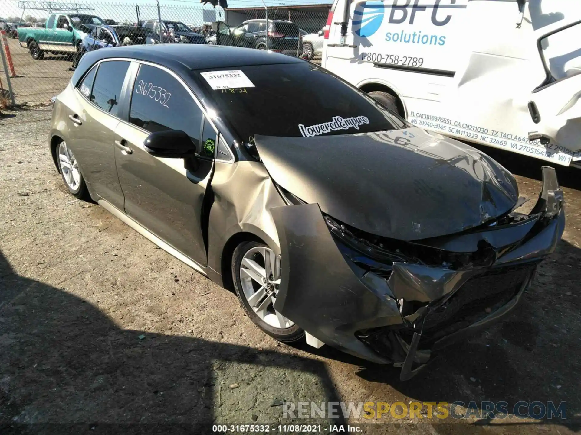 1 Photograph of a damaged car JTNB4RBE7L3085282 TOYOTA COROLLA HATCHBACK 2020