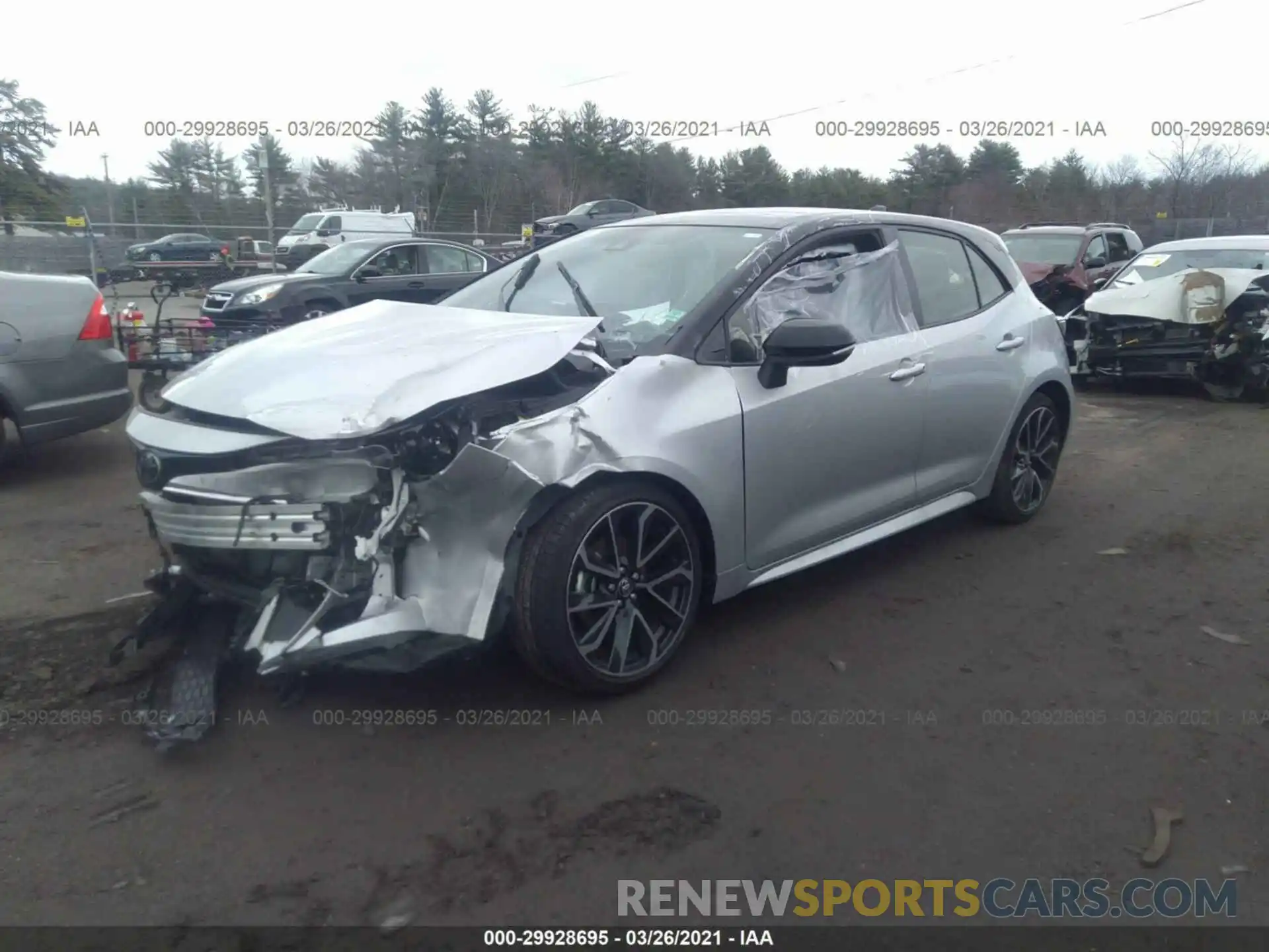 2 Photograph of a damaged car JTNC4RBE2L3082987 TOYOTA COROLLA HATCHBACK 2020