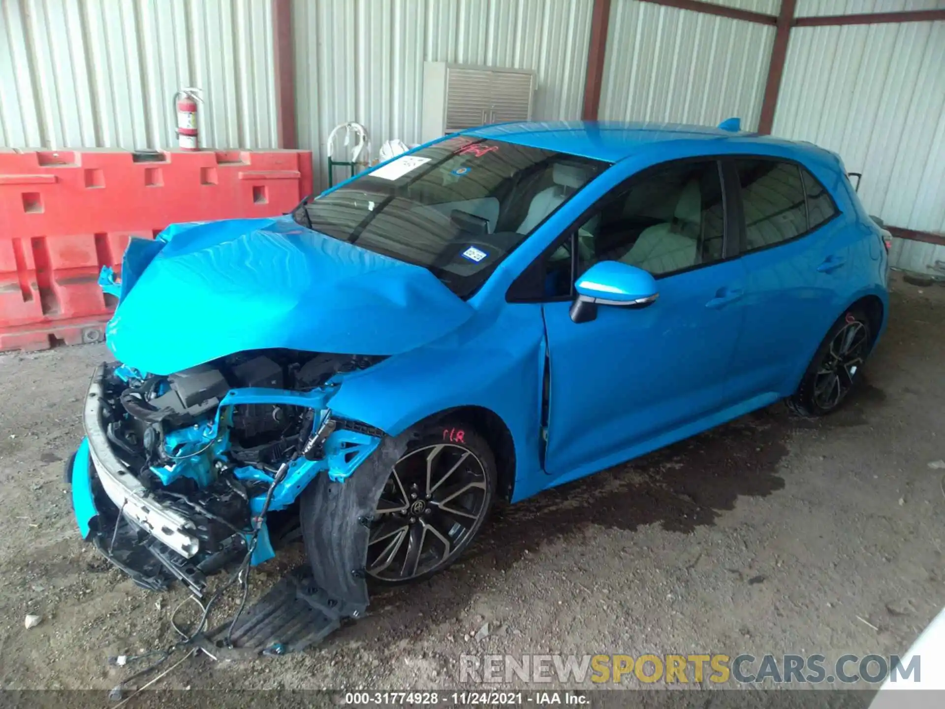 2 Photograph of a damaged car JTNC4RBE9L3078144 TOYOTA COROLLA HATCHBACK 2020