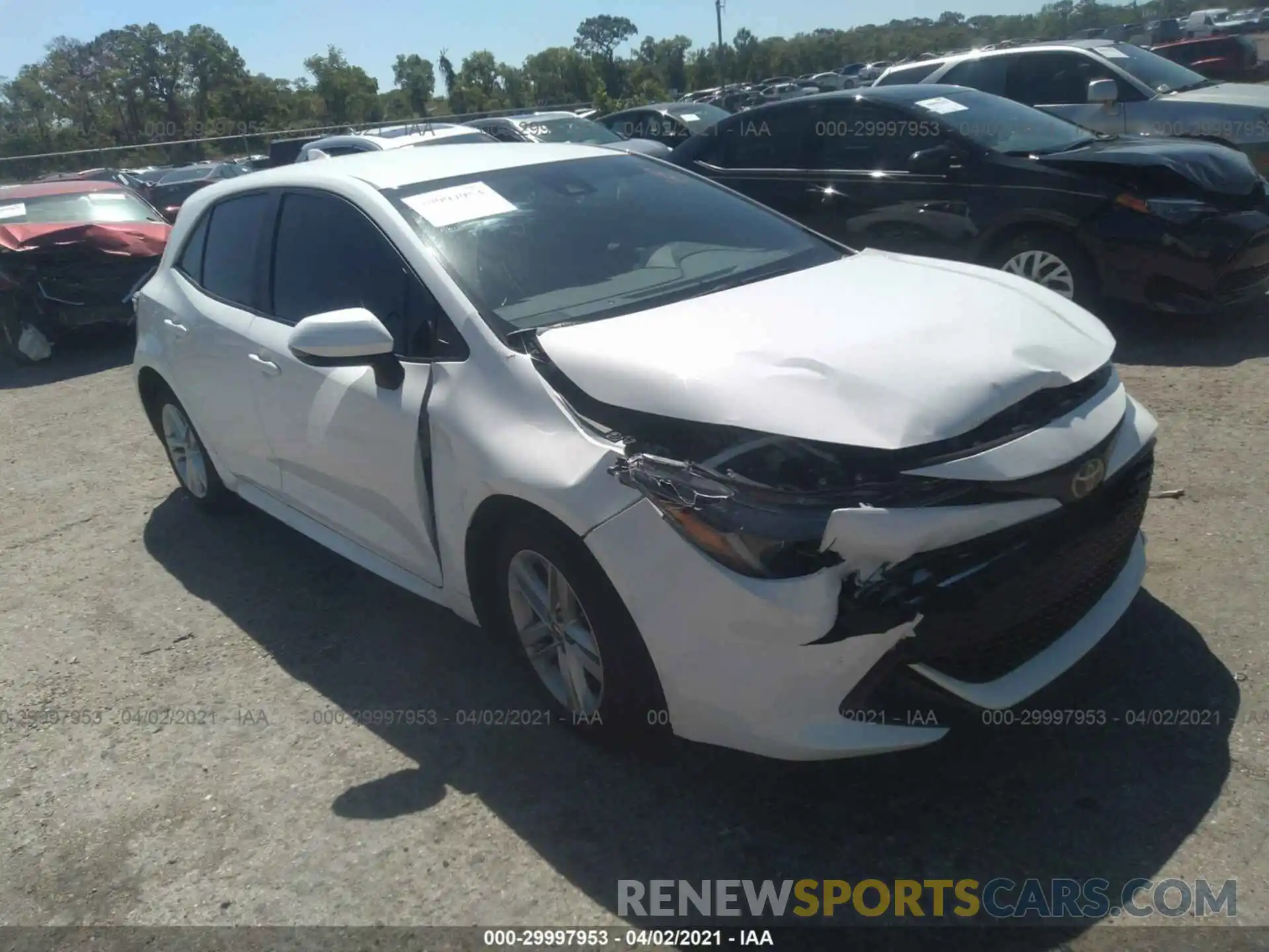 1 Photograph of a damaged car JTND4RBE0L3097718 TOYOTA COROLLA HATCHBACK 2020