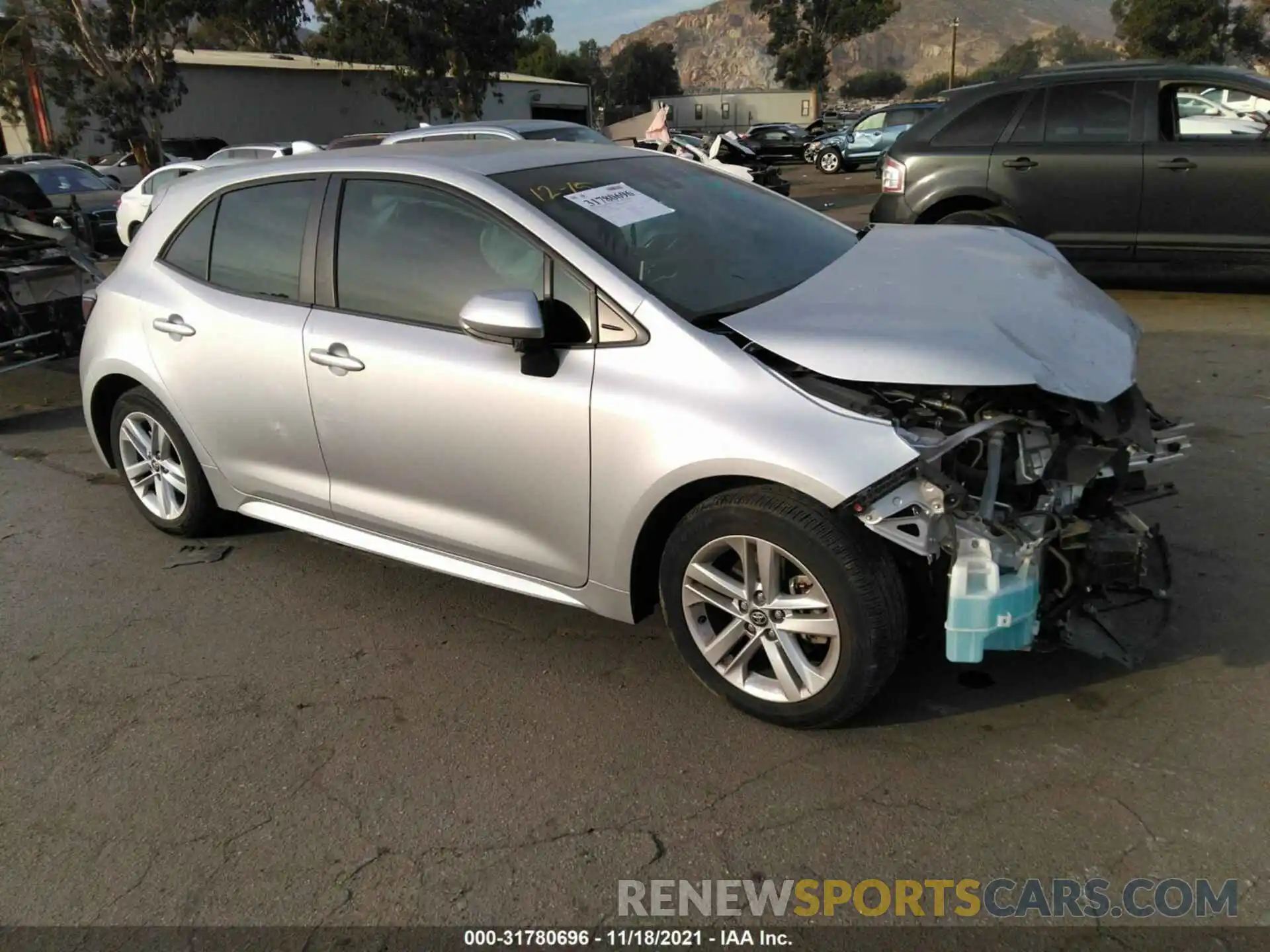 1 Photograph of a damaged car JTND4RBE1L3076909 TOYOTA COROLLA HATCHBACK 2020