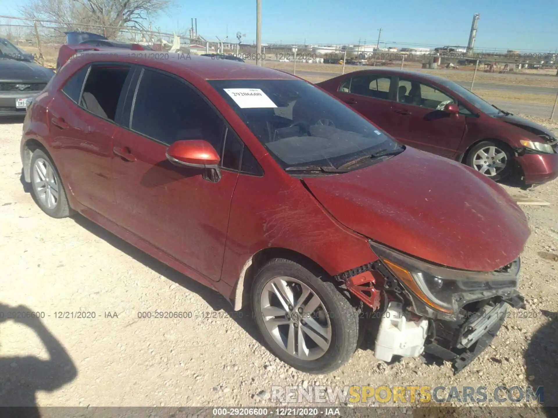 1 Photograph of a damaged car JTND4RBE3L3091752 TOYOTA COROLLA HATCHBACK 2020