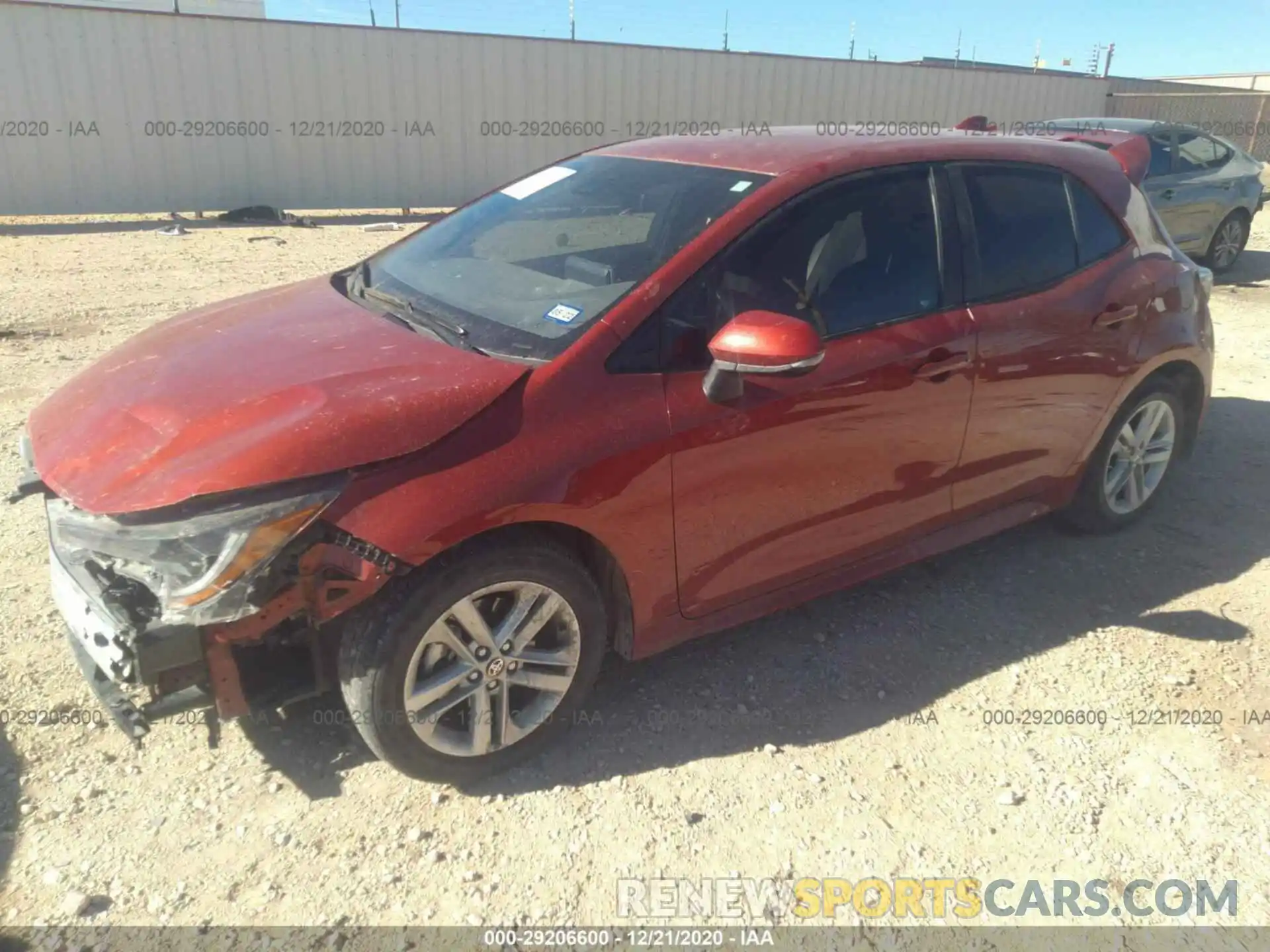 2 Photograph of a damaged car JTND4RBE3L3091752 TOYOTA COROLLA HATCHBACK 2020