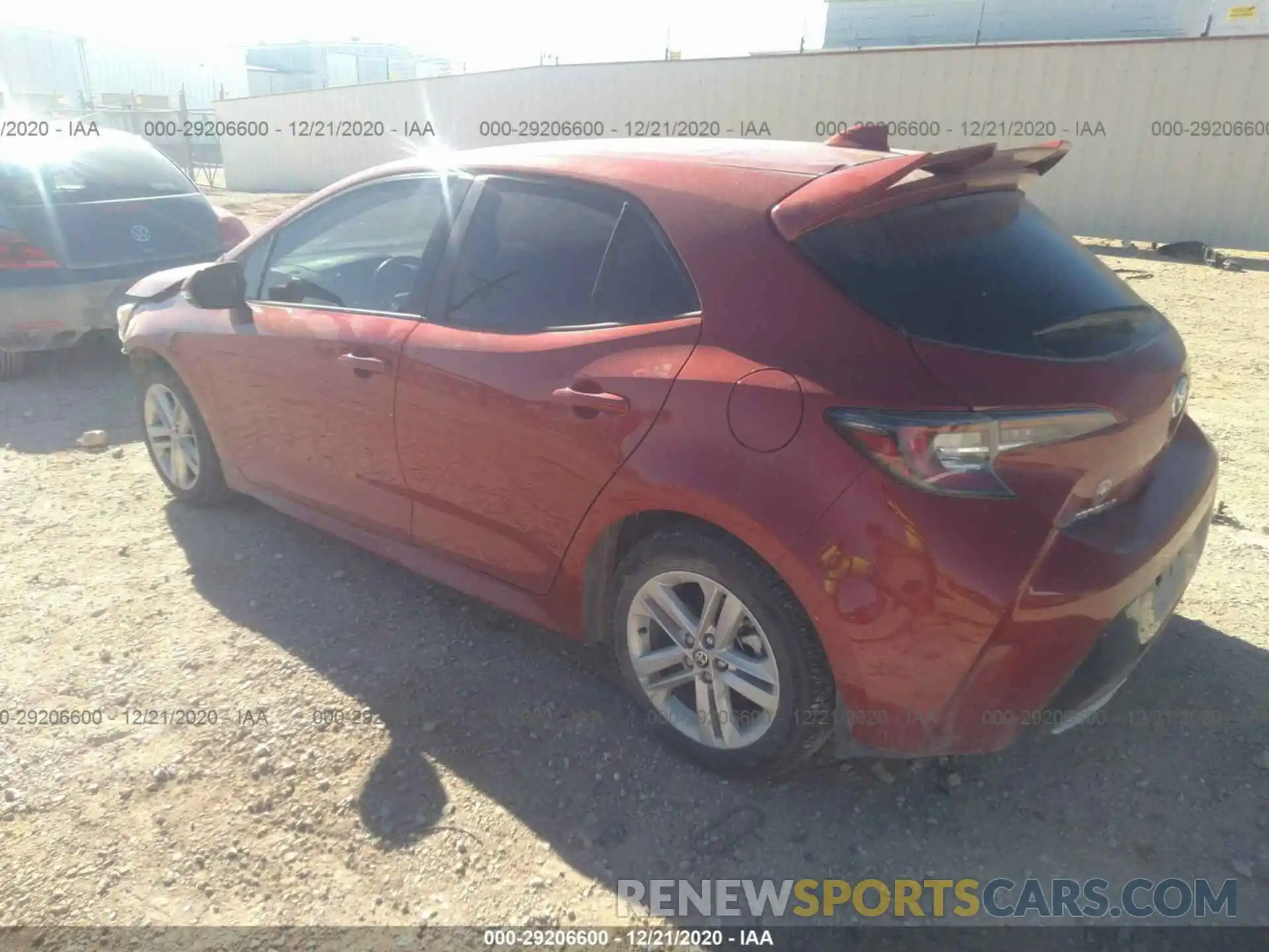 3 Photograph of a damaged car JTND4RBE3L3091752 TOYOTA COROLLA HATCHBACK 2020