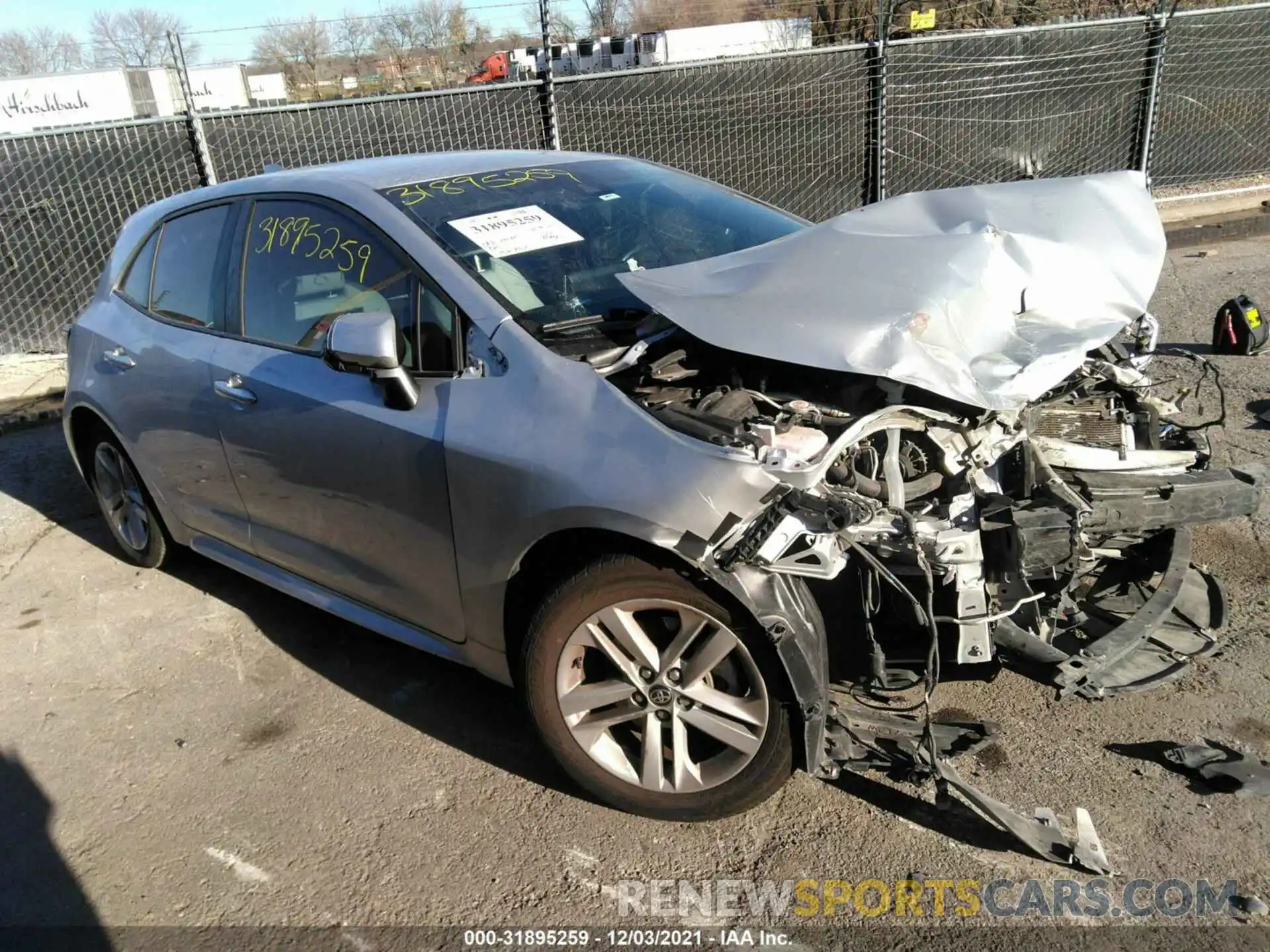 1 Photograph of a damaged car JTND4RBE4L3075611 TOYOTA COROLLA HATCHBACK 2020