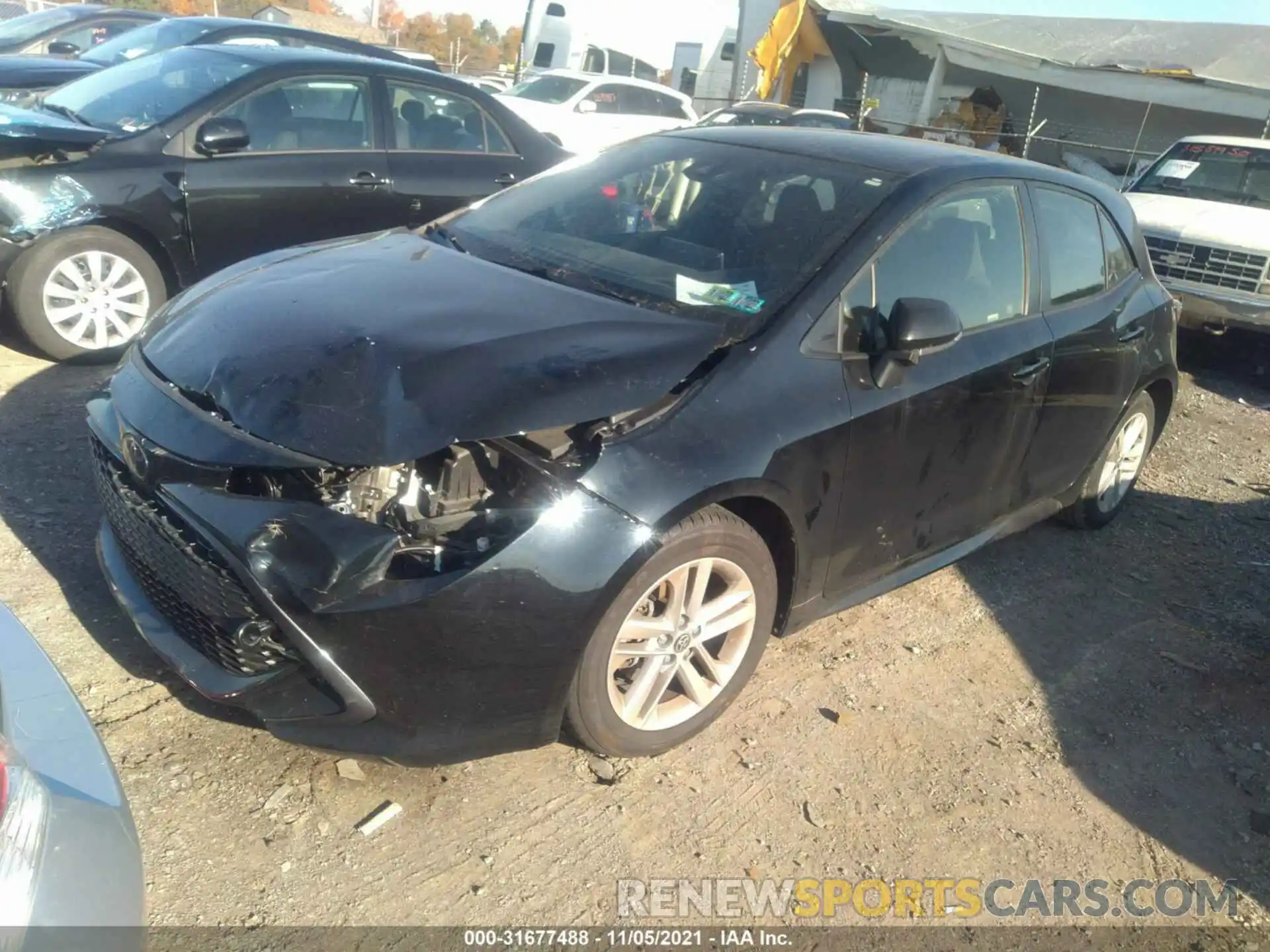 2 Photograph of a damaged car JTND4RBE4L3086835 TOYOTA COROLLA HATCHBACK 2020